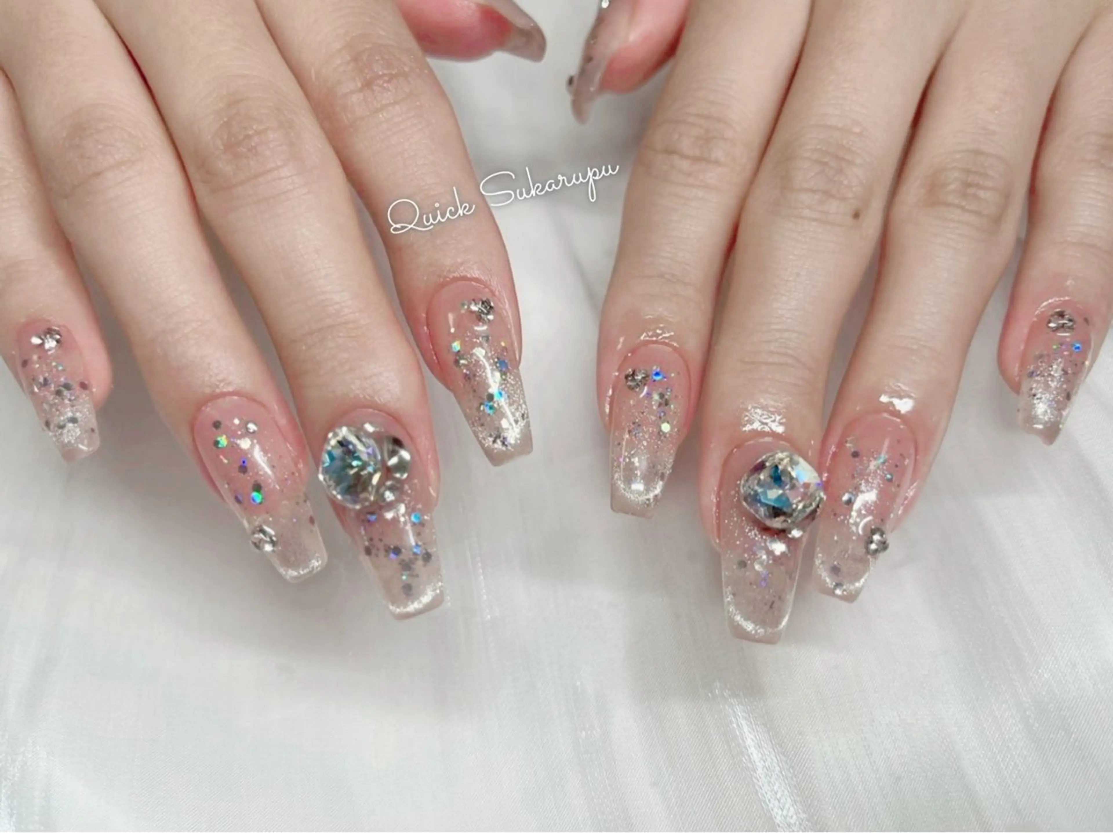 （オフあり)人気No.2  ロングスカルプ シンプルネイルチップ―¥7280-¥6280の写真