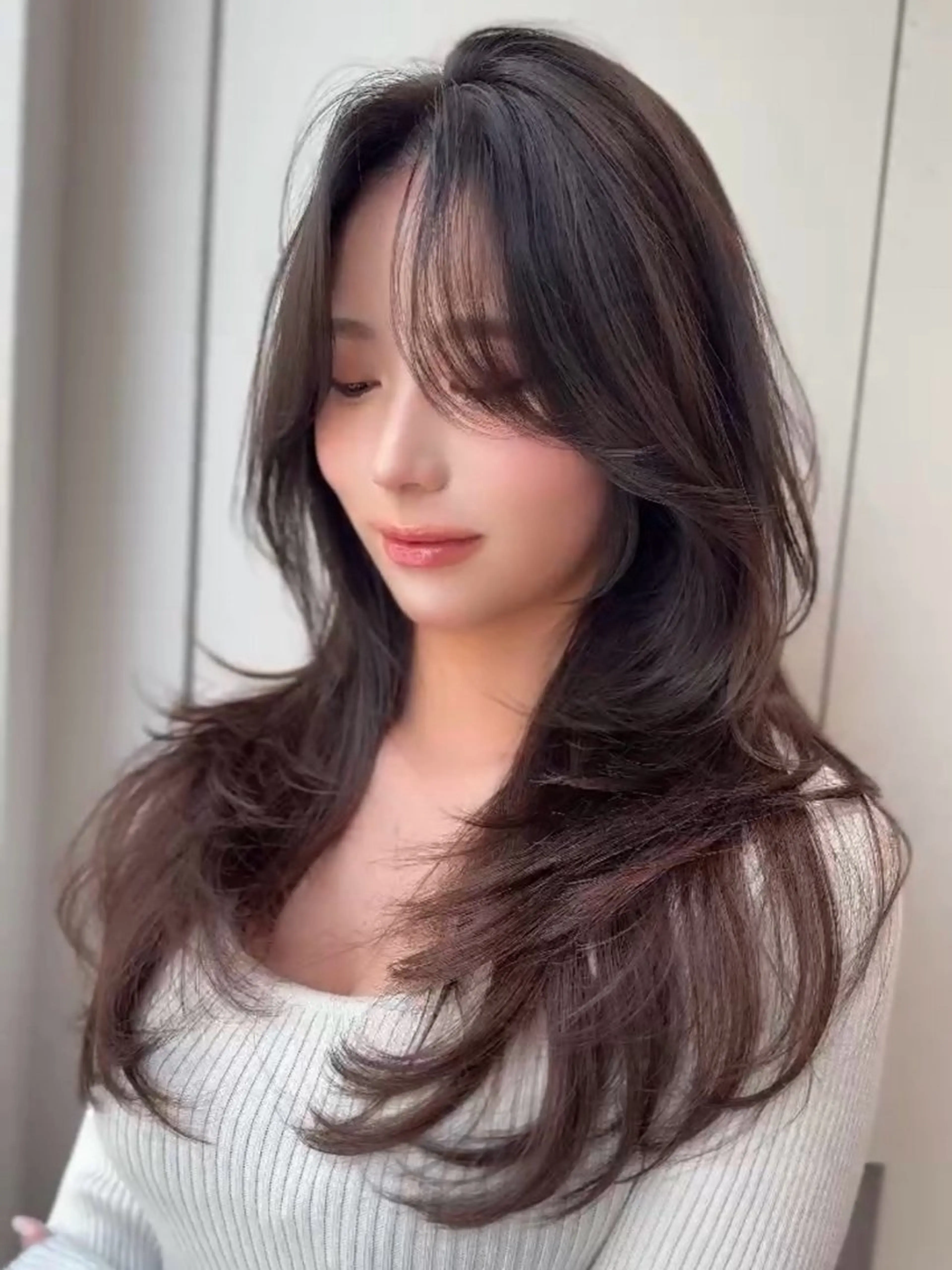 ロング カラー カット ヘアカラー トリートメント Lond mare レイヤーカット/韓国のヘアスタイル