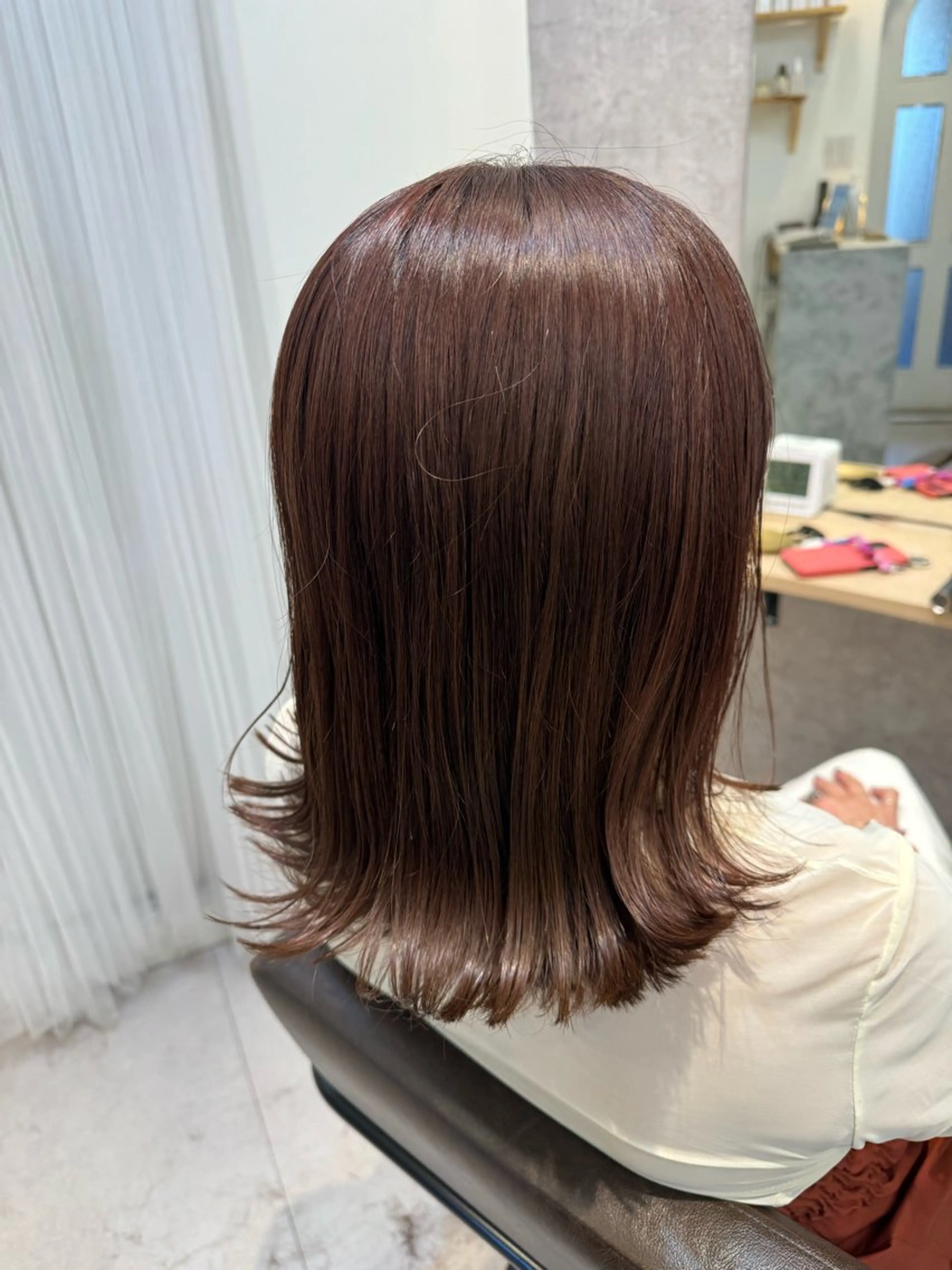 セミロング カラー ブラウンカラー ピンクカラー ピンクブラウン カット ヘアカラー トリートメント Dxxxx III所属・女性目線の大人 メンズ*Ayakaのヘアスタイル