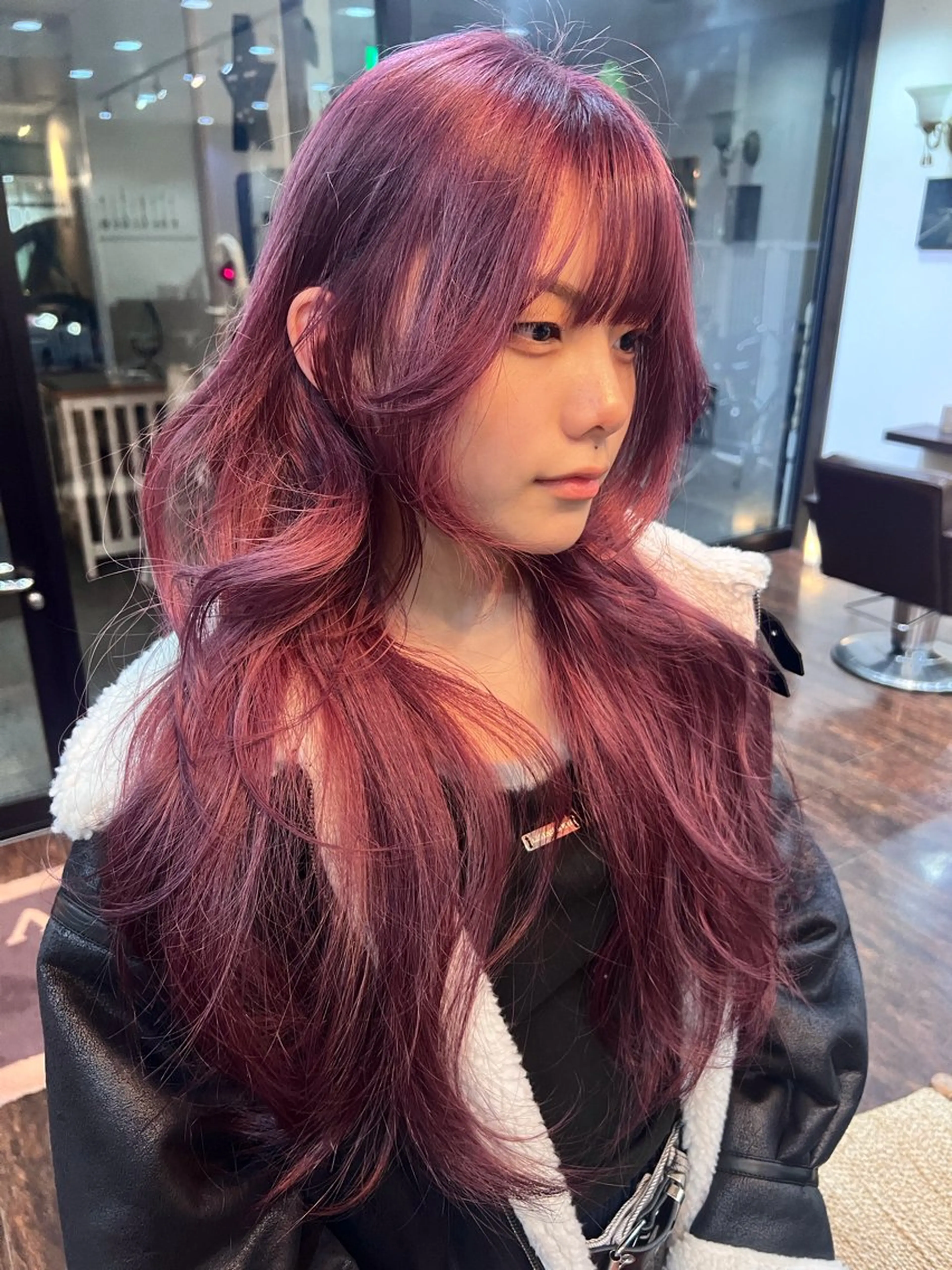 ロング カラー ピンクカラー パープルカラー ヘアカラー hair&space velon所属・韓国スタイル🫧 サーシャのヘアスタイル