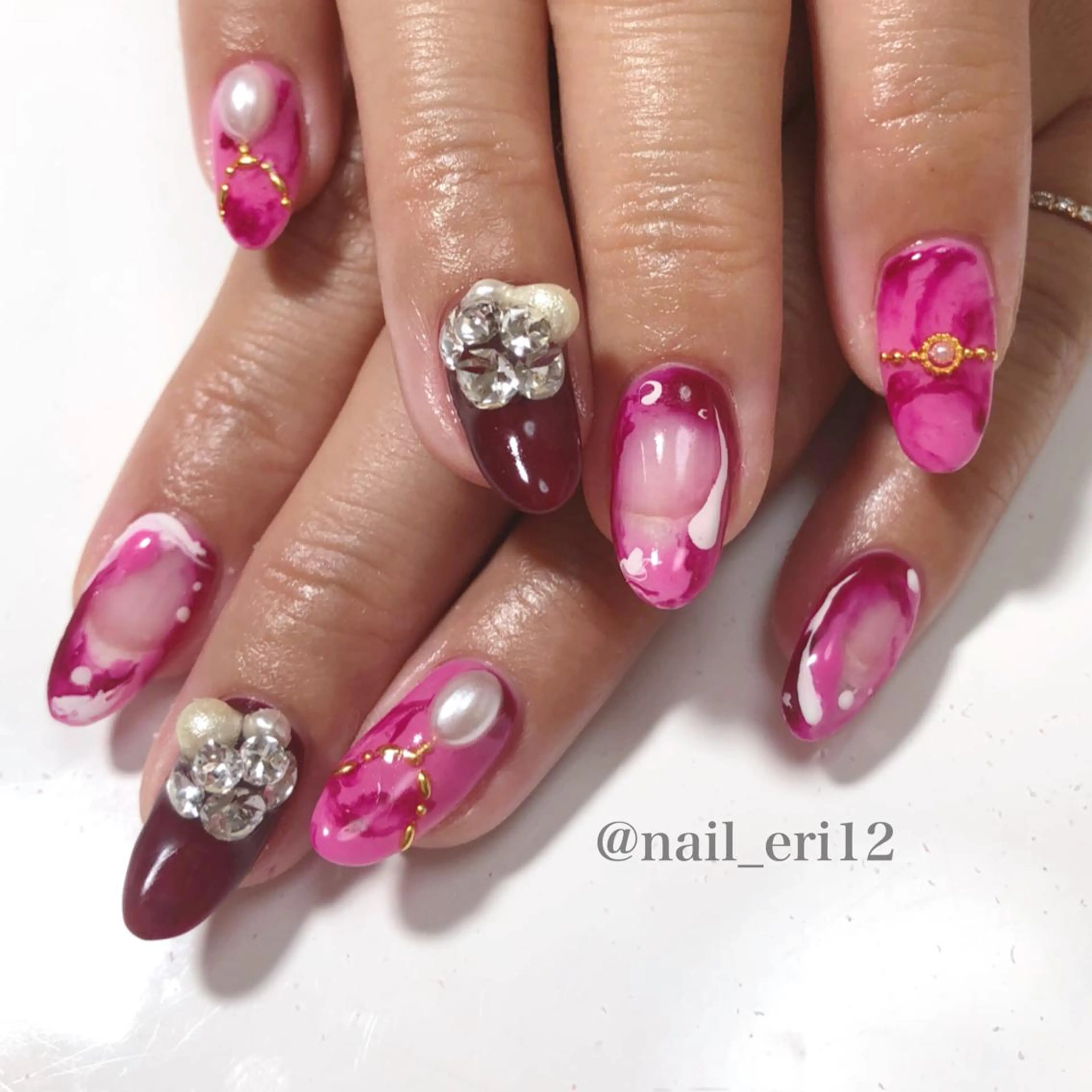 ミディアム ネイル nail salon &e eriのネイルデザイン