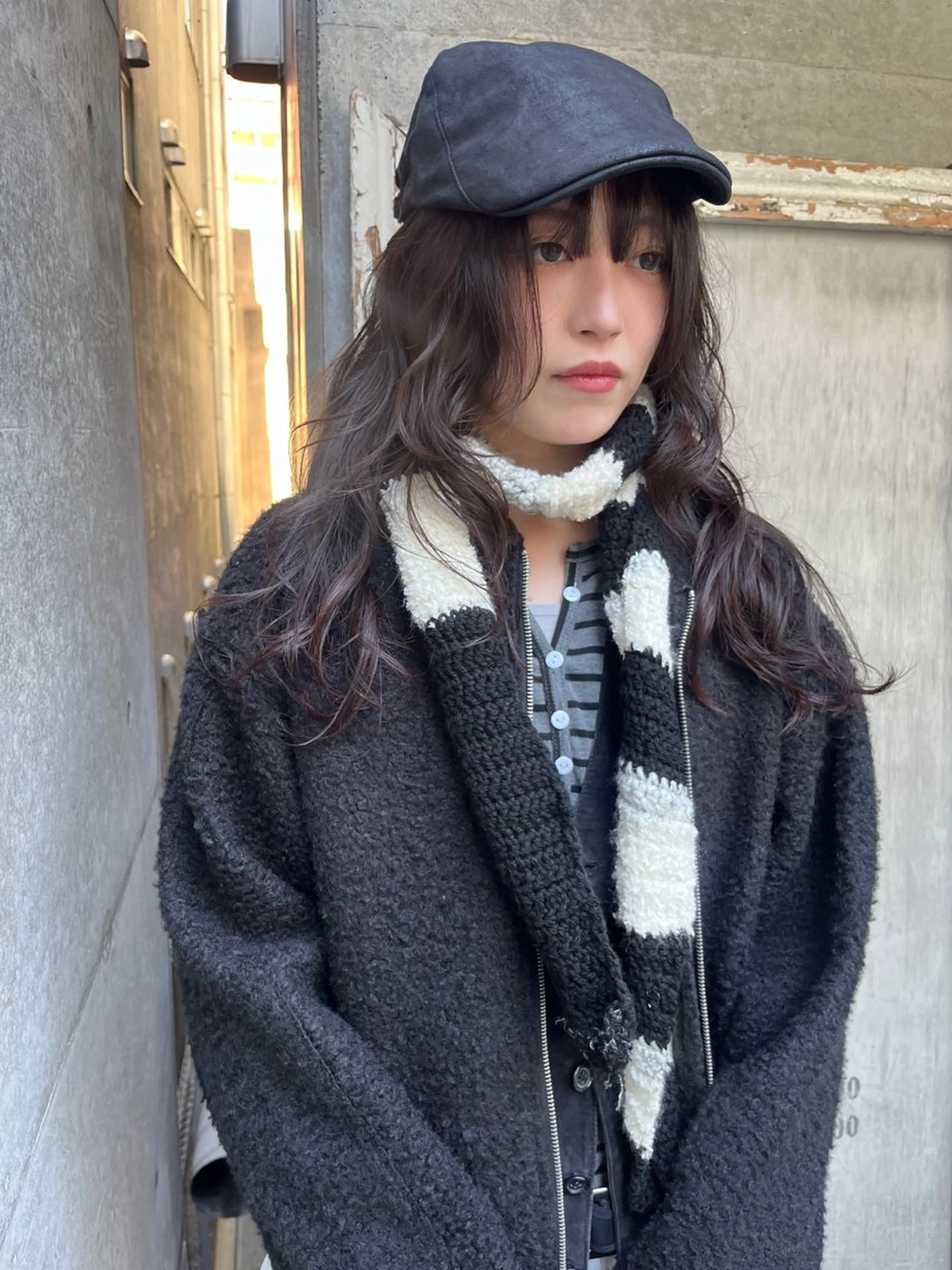 ミディアム パーマ カット パーマ トリートメント ハイトーン/顔まわり レイヤー/YUKAのヘアスタイル