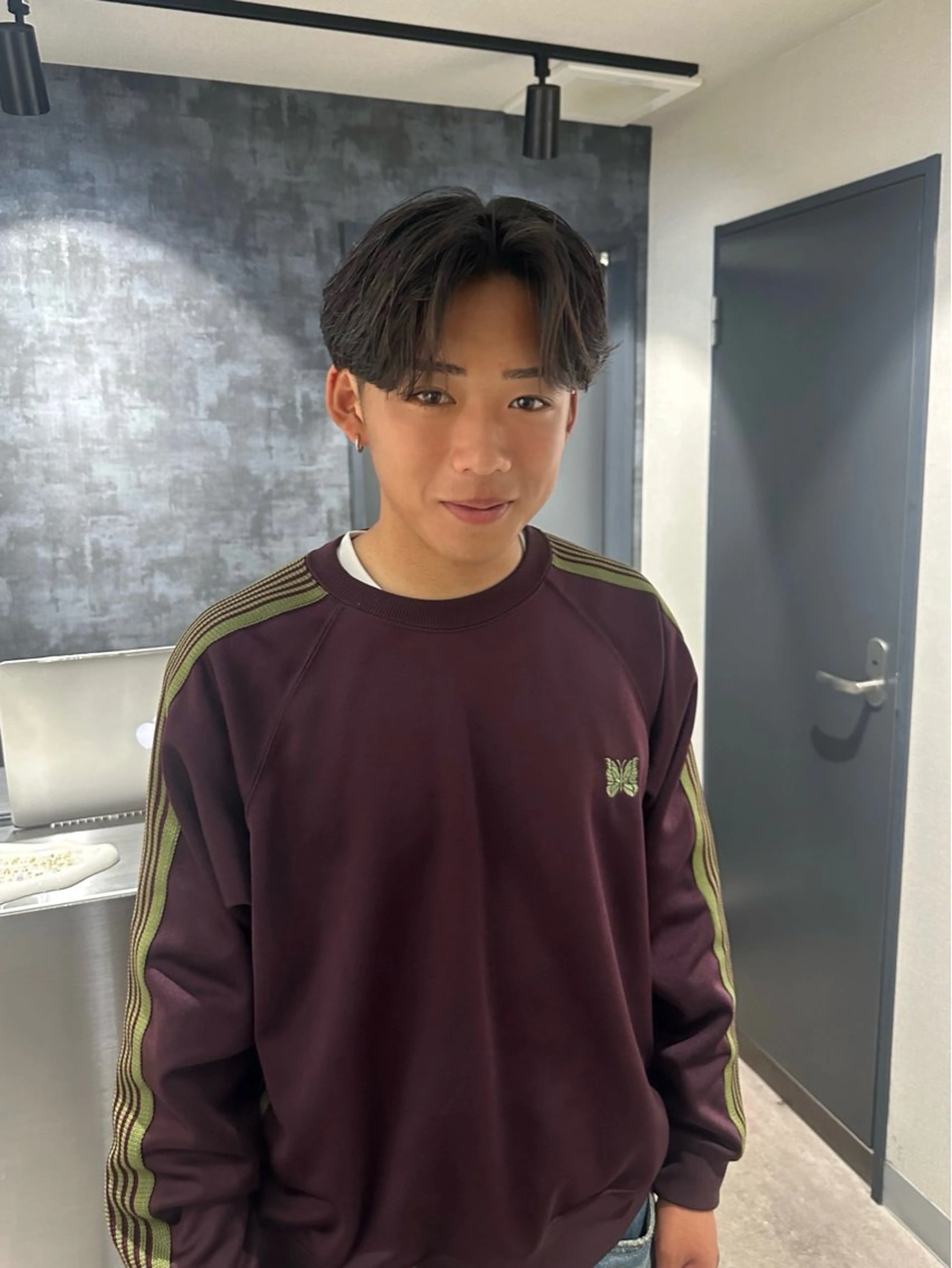 ミディアム パーマ メンズ カット パーマ 💈センターパート 特化💈山本雄太のヘアスタイル
