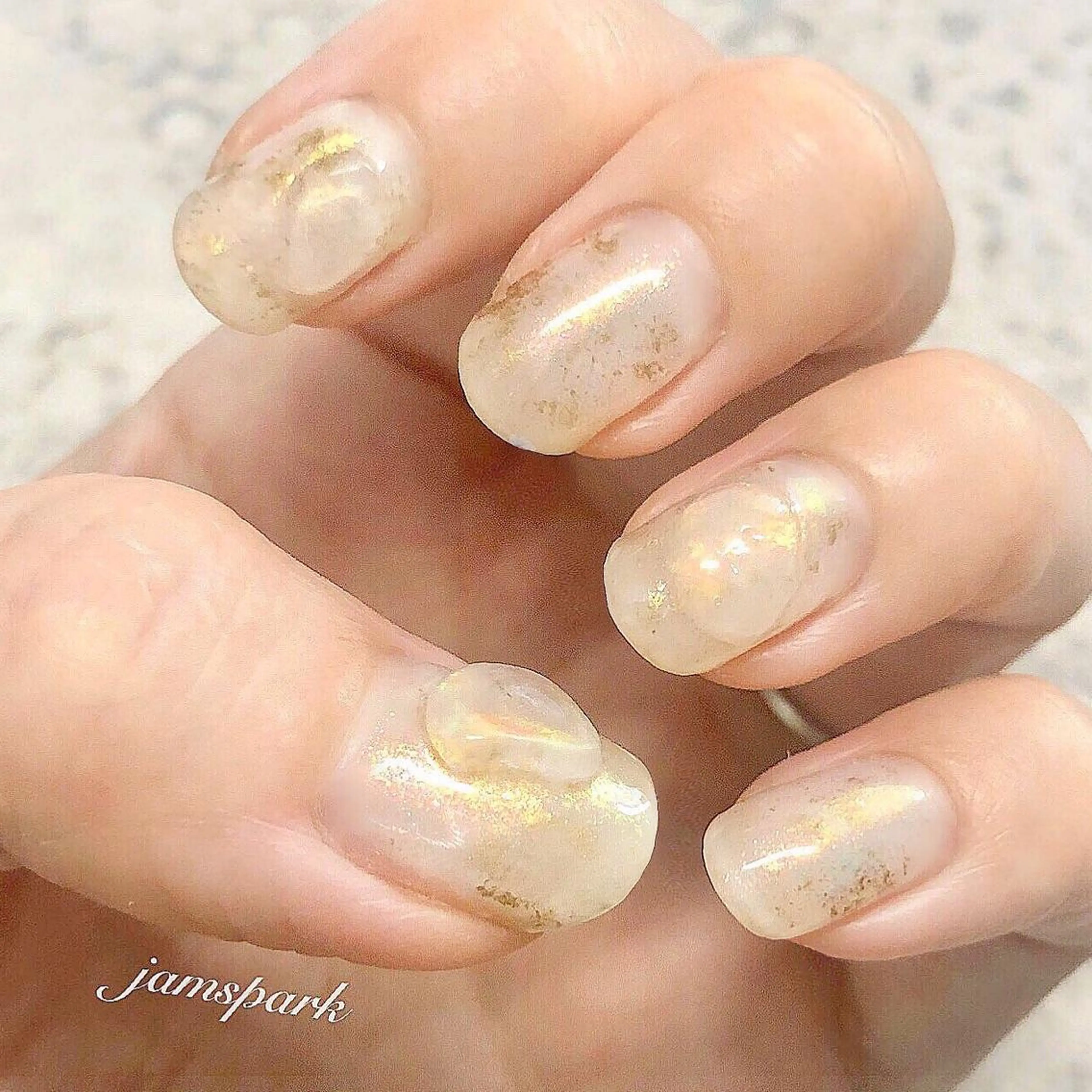 ネイル クリアネイル ジェルネイル ニュアンスネイル ショートネイル ハンドネイル jamspark ✨のネイルデザイン