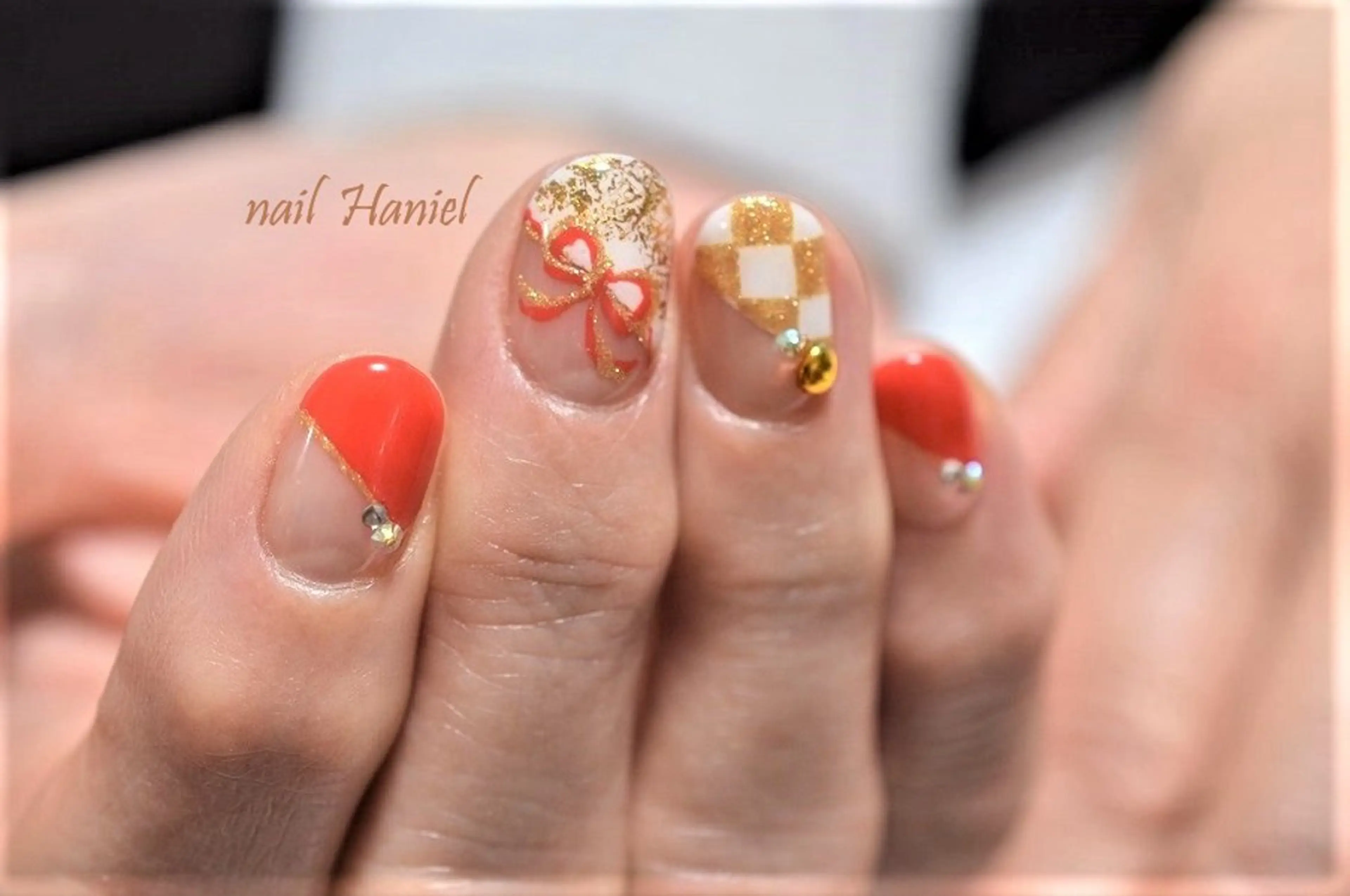 ネイル ジェルネイル オフィスネイル パラジェル 冬ネイル クリスマス ハンドネイル nail Haniel所属・半蔵門サロンハニエル 魅神 ちよのネイルデザイン