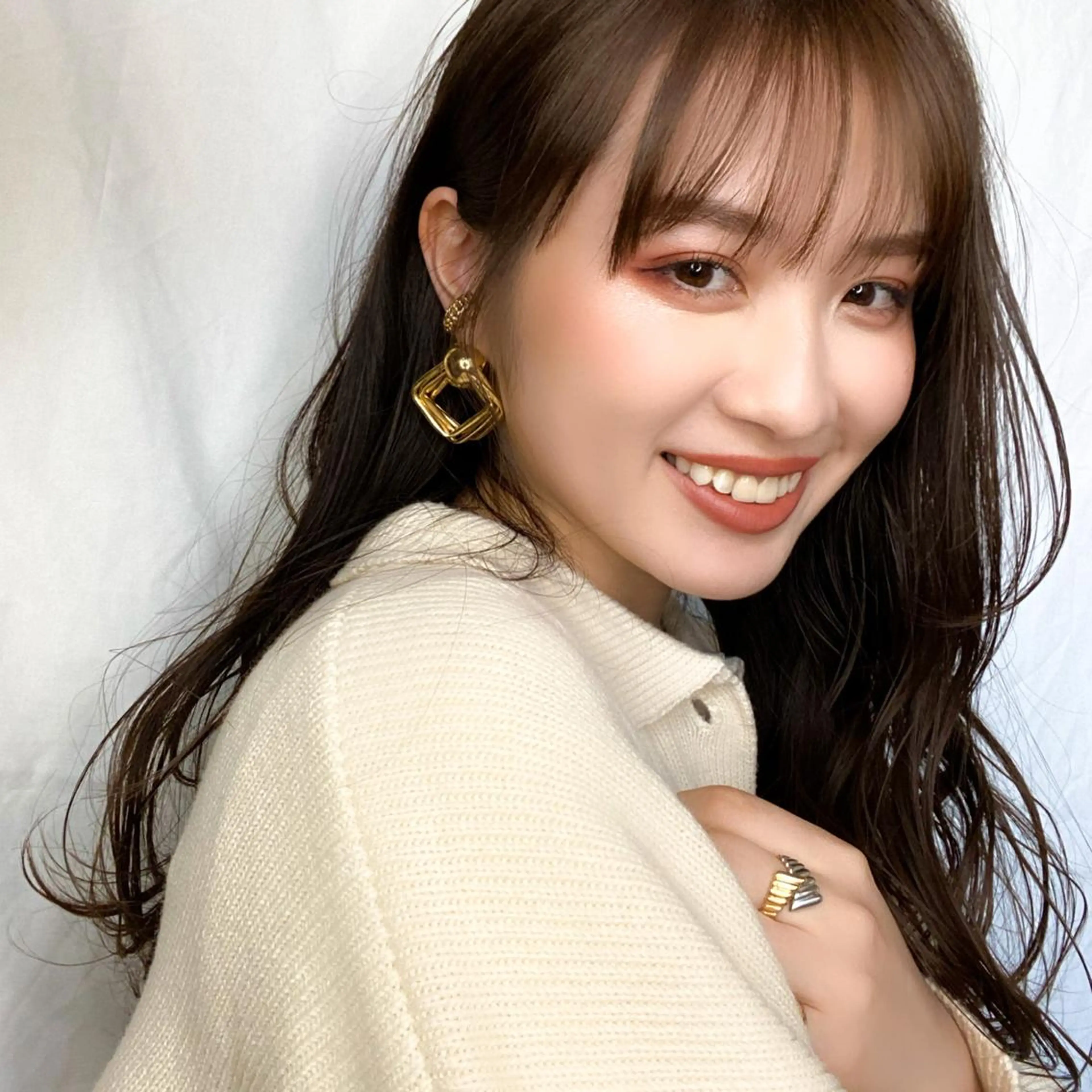ロング カラー ブラウンカラー ダークブラウン 上川 美幸のヘアスタイル