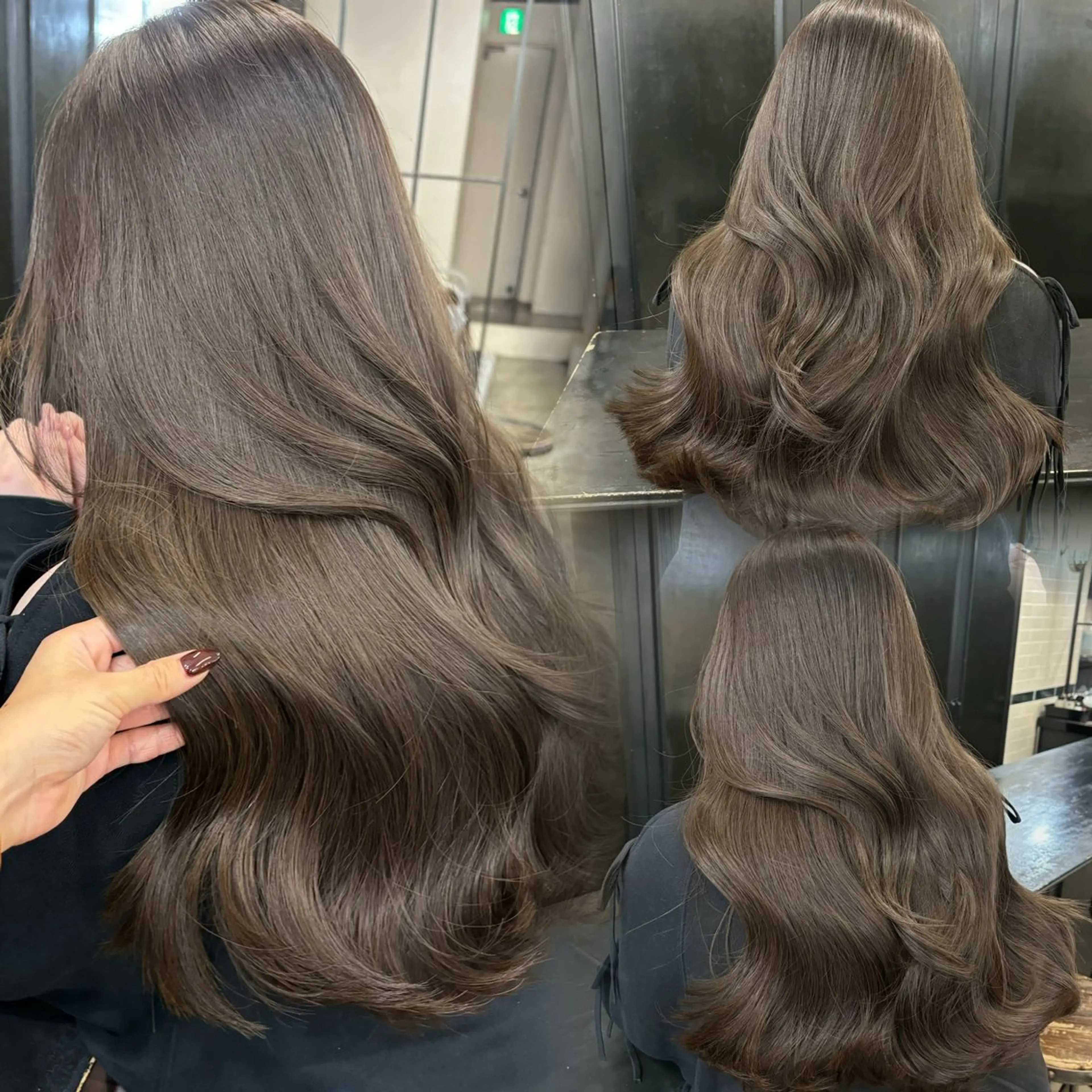 ロング カラー ヘアカラー トリートメント オリーブベージュ 🫒🩶Rianaのヘアスタイル