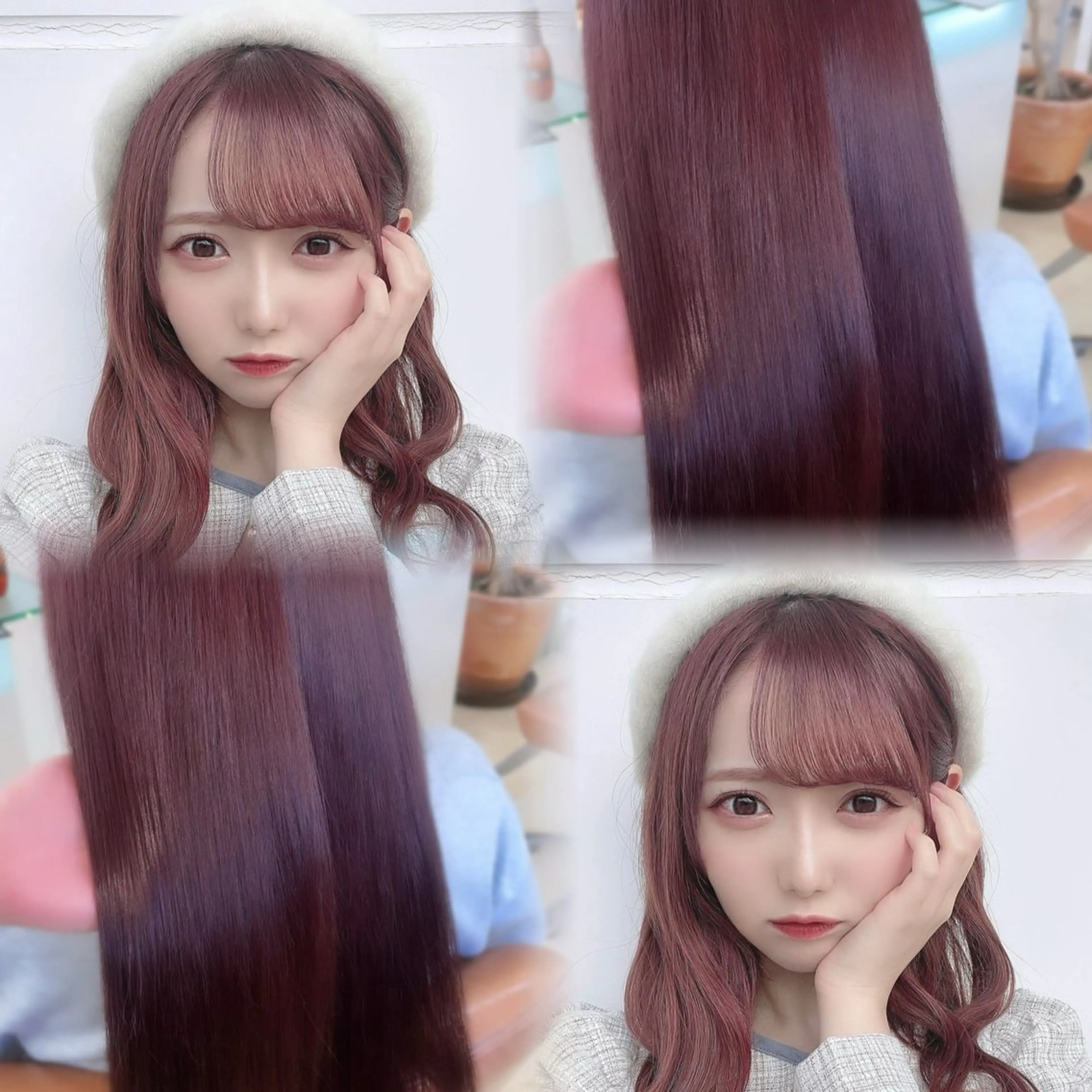 カラー ガーリーヘア🎀／羽 エク／𝐦𝐨𝐞のヘアスタイル