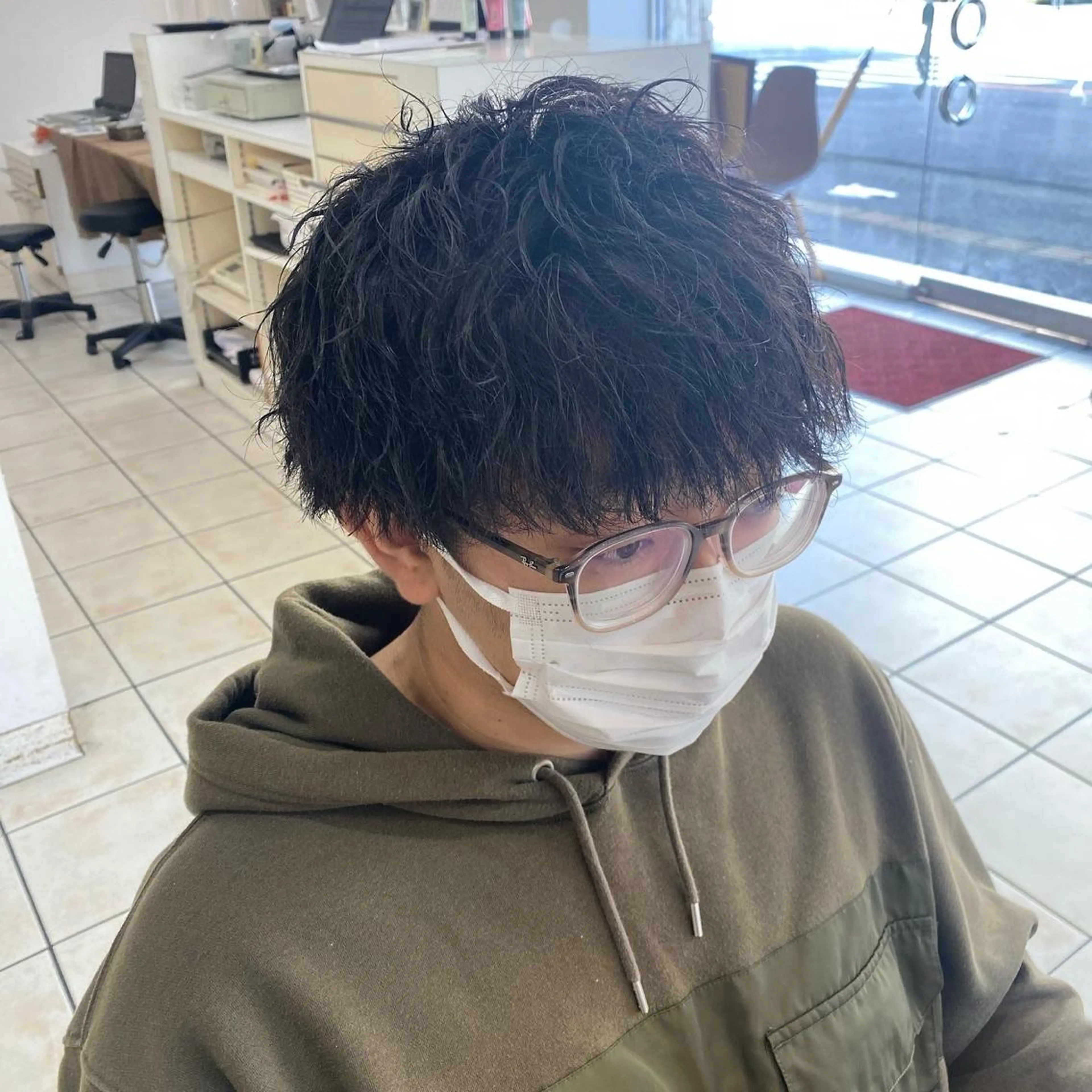 パーマ メンズ カット ヘアカラー パーマ メンズパーマ/ メッシュ😎タクミのヘアスタイル