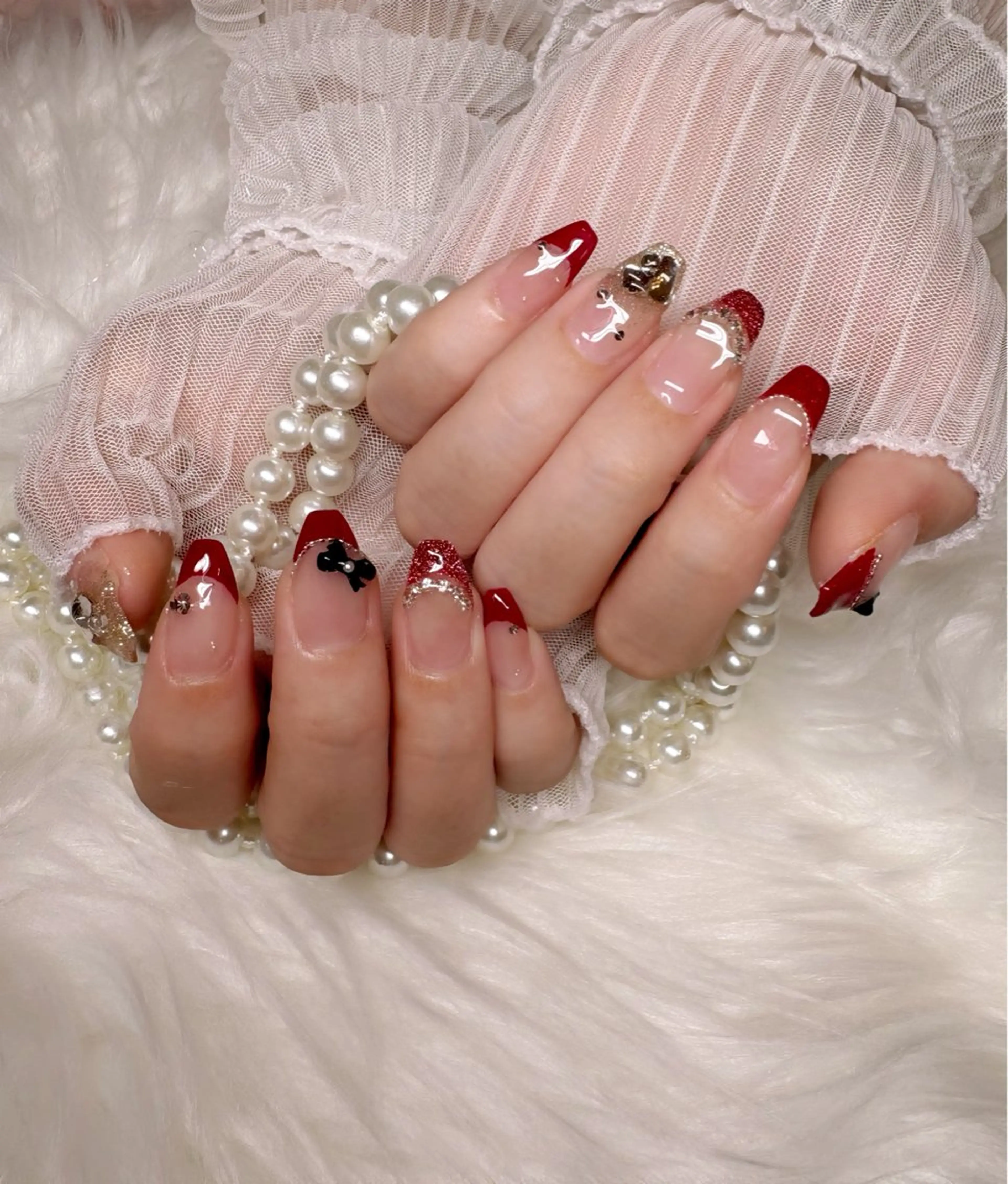 ネイル 冬ネイル クリスマス ハンドネイル Nail Salon macherieのネイルデザイン