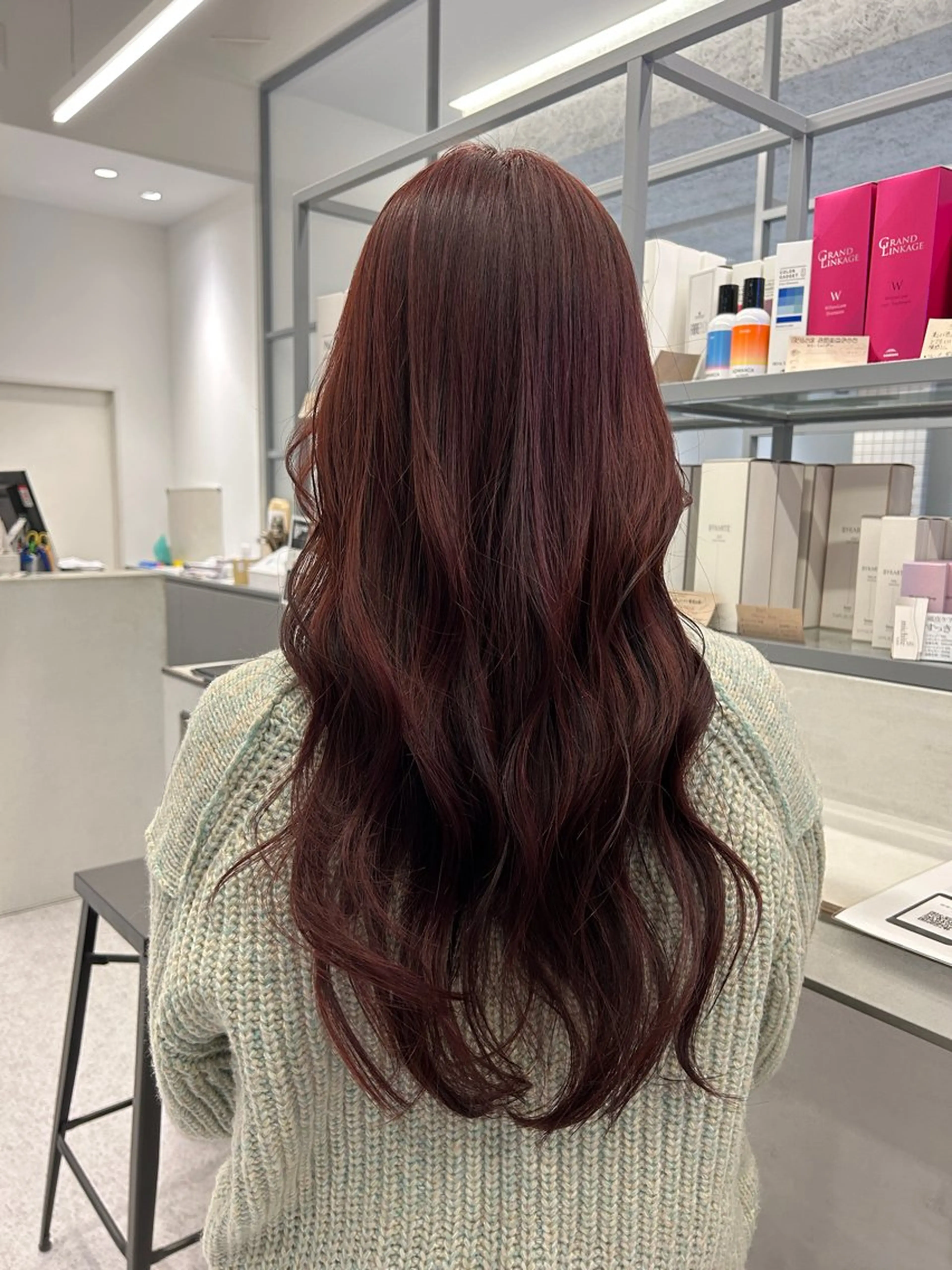 ロング カラー ブリーチ ボルドーカラー ダブルカラー ブリーチなしカラー 中 海斗のヘアスタイル