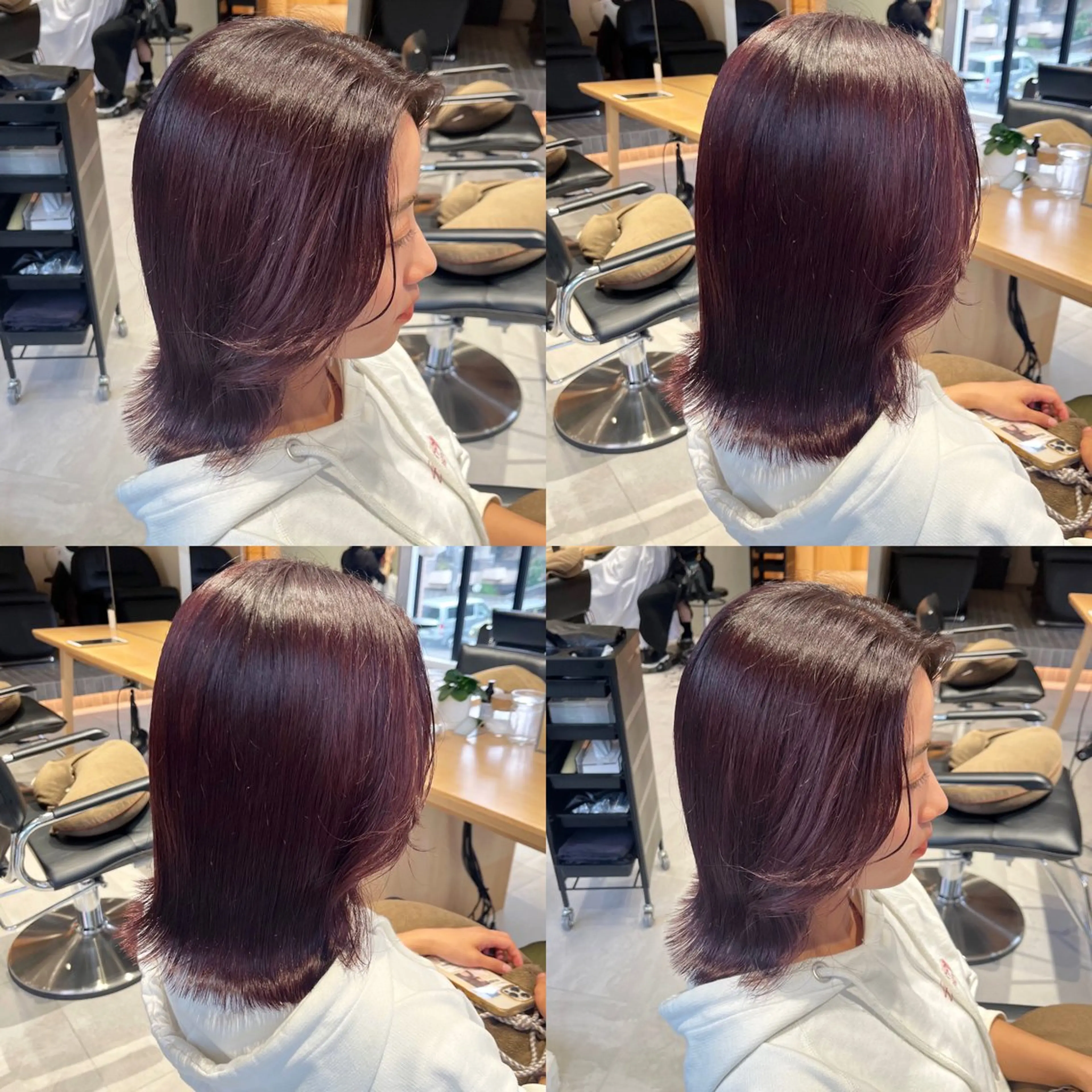 ミディアム カラー ナミ🩶暗髪/暖色 ❤️/透明感/縮毛のヘアスタイル