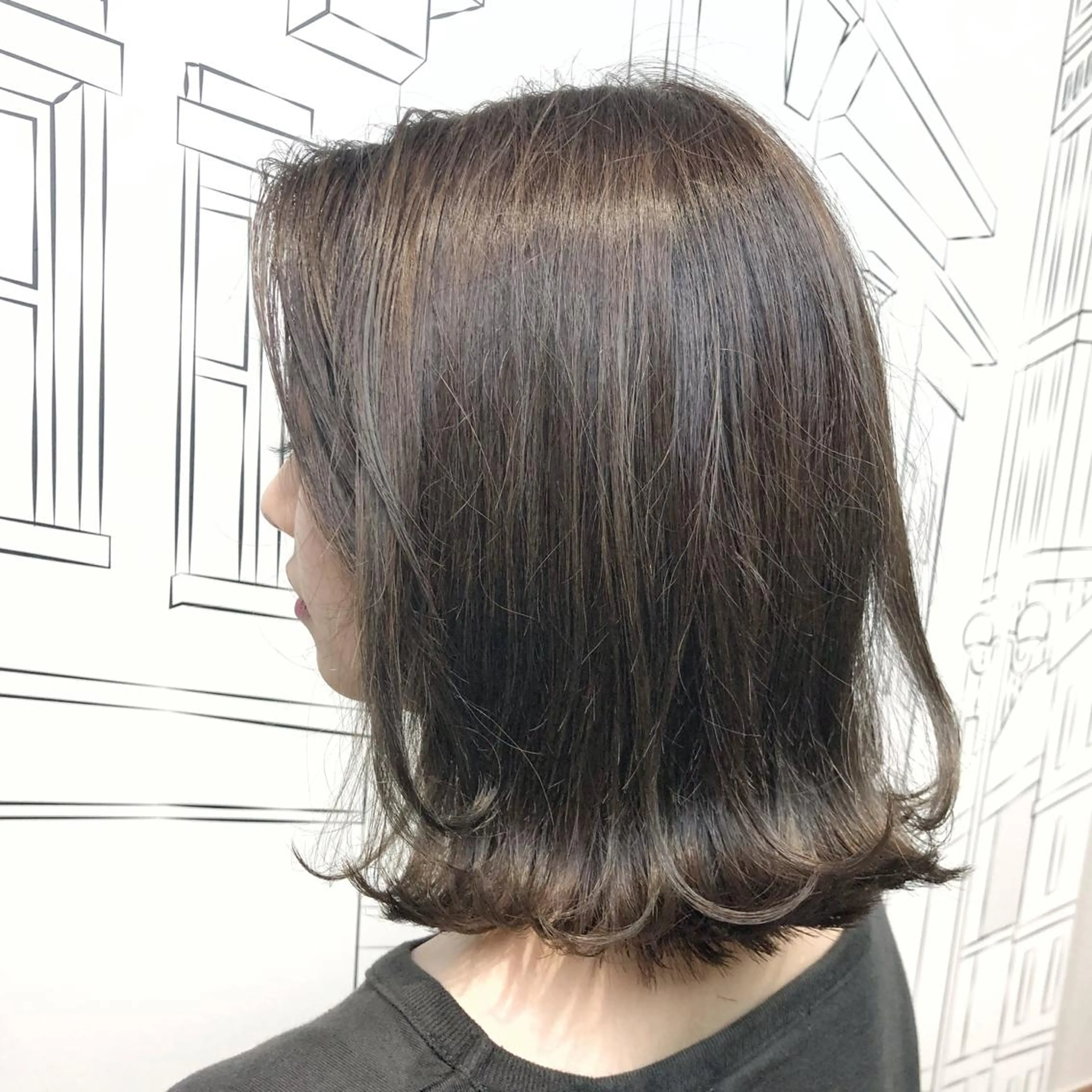 ミディアム カラー ボブ 外ハネヘア レイヤー⭐️カラー ⭐️平川雅史のヘアスタイル