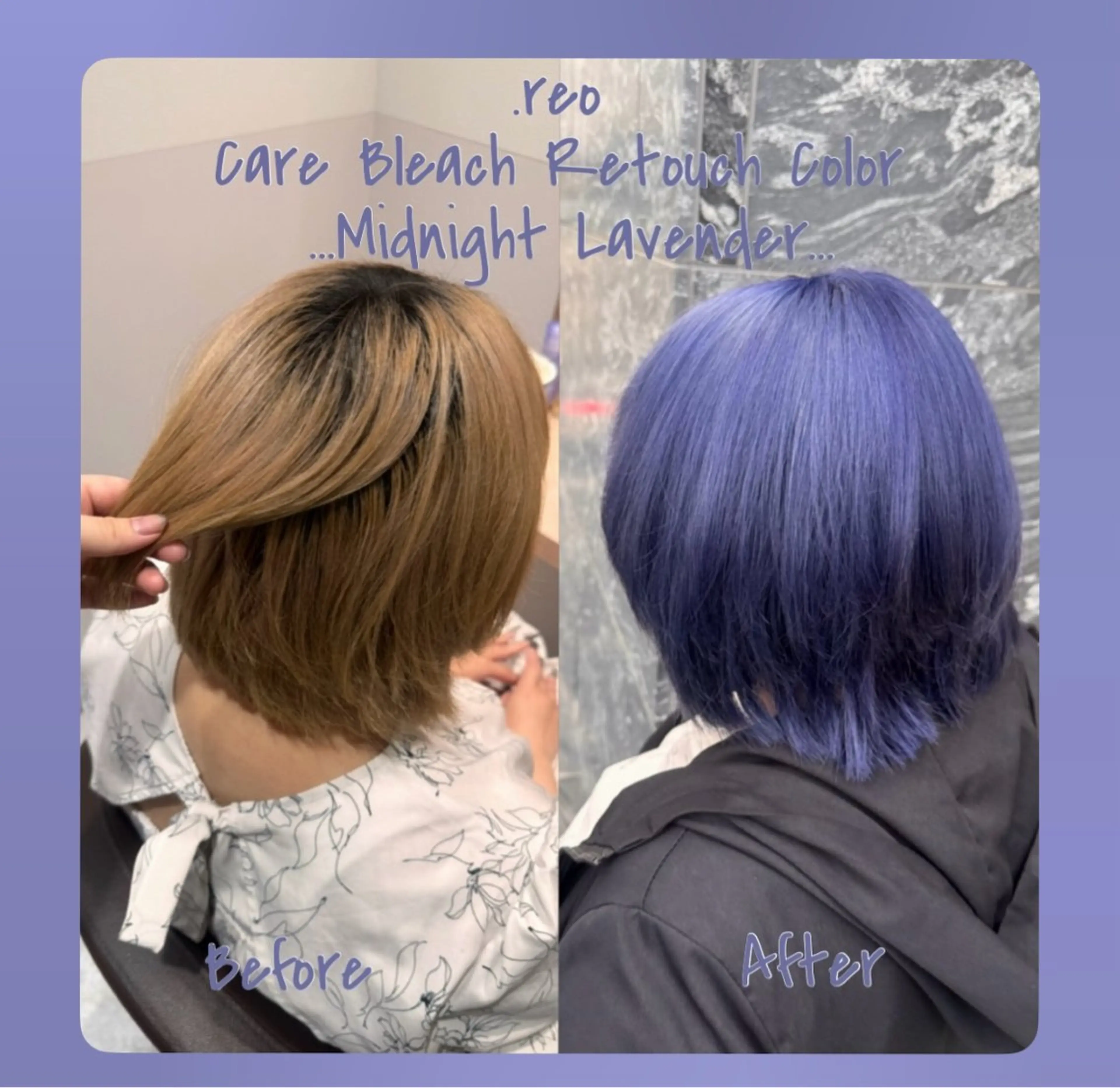 ミディアム カラー ブリーチ ブラウンカラー 透明感カラー ラベンダーカラー ネイビーカラー ヘアカラー トリートメント SALOWIN 大宮 crest所属・.ｒｅｏ 【夜型美容師】のヘアスタイル