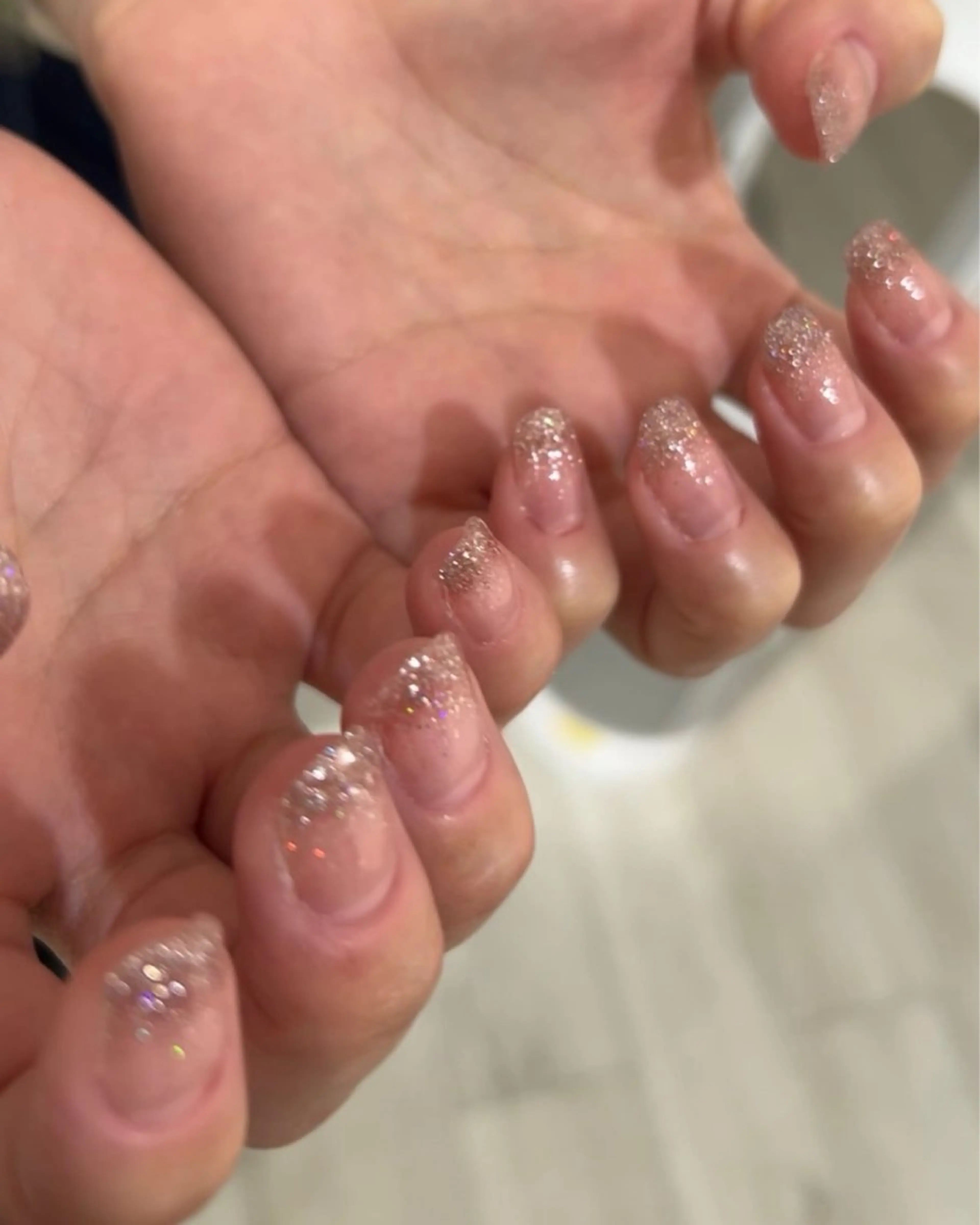 ネイル ハンドネイル Haluca 長さ出し🍀のネイルデザイン