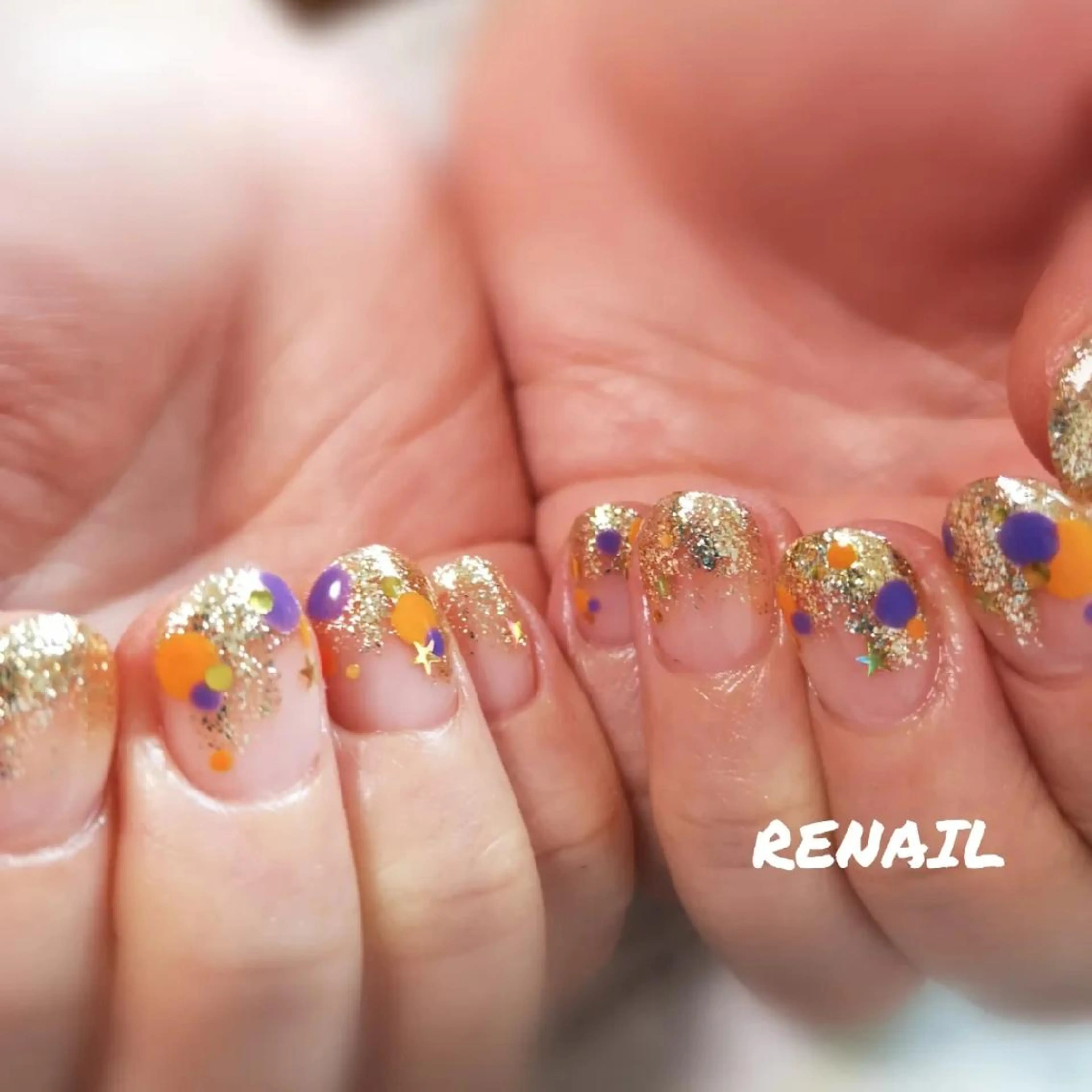 ショート ハロウィン ハンドネイル RENAIL  玲奈のネイルデザイン