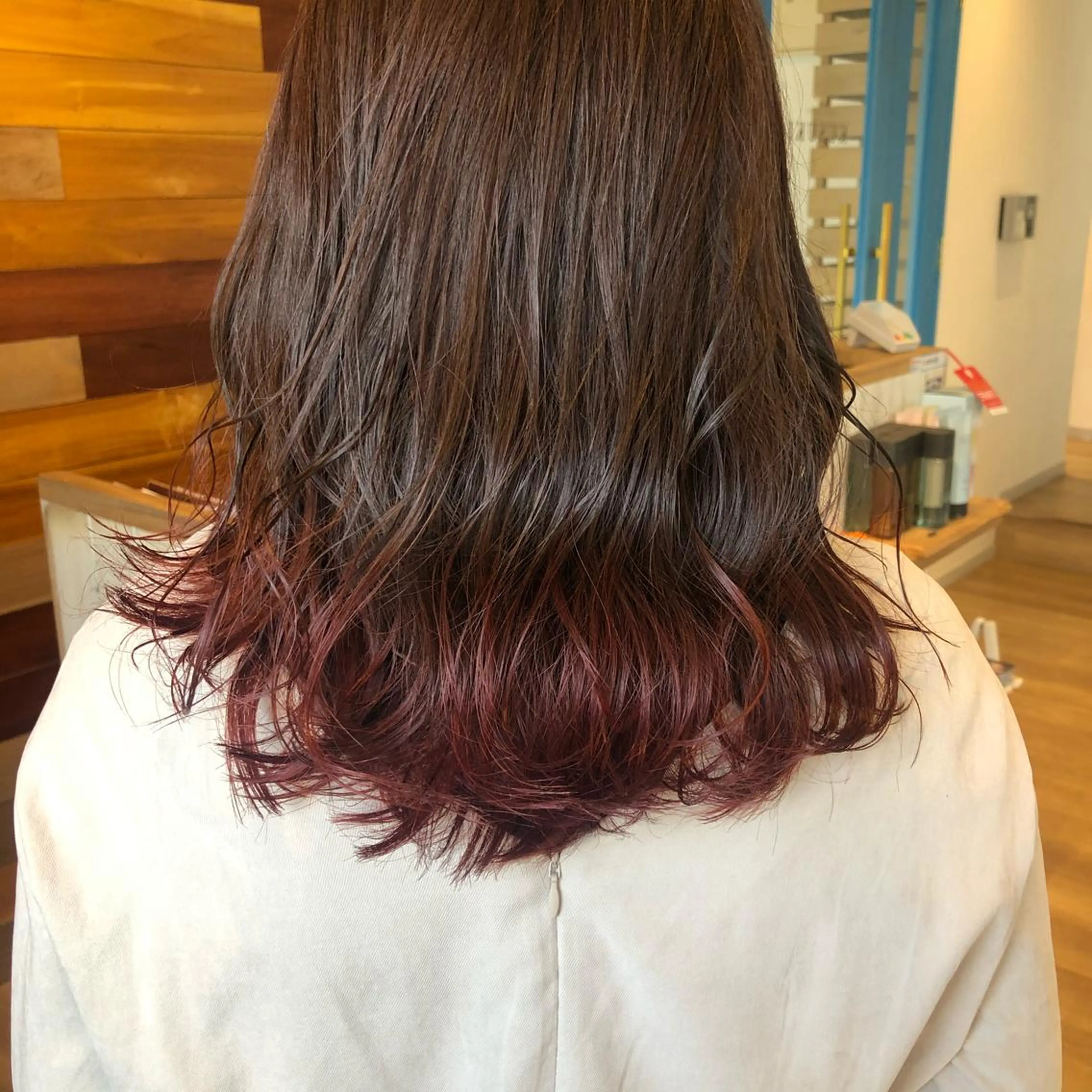 ミディアム カラー なつき/艶ピンク/ girly hairのヘアスタイル