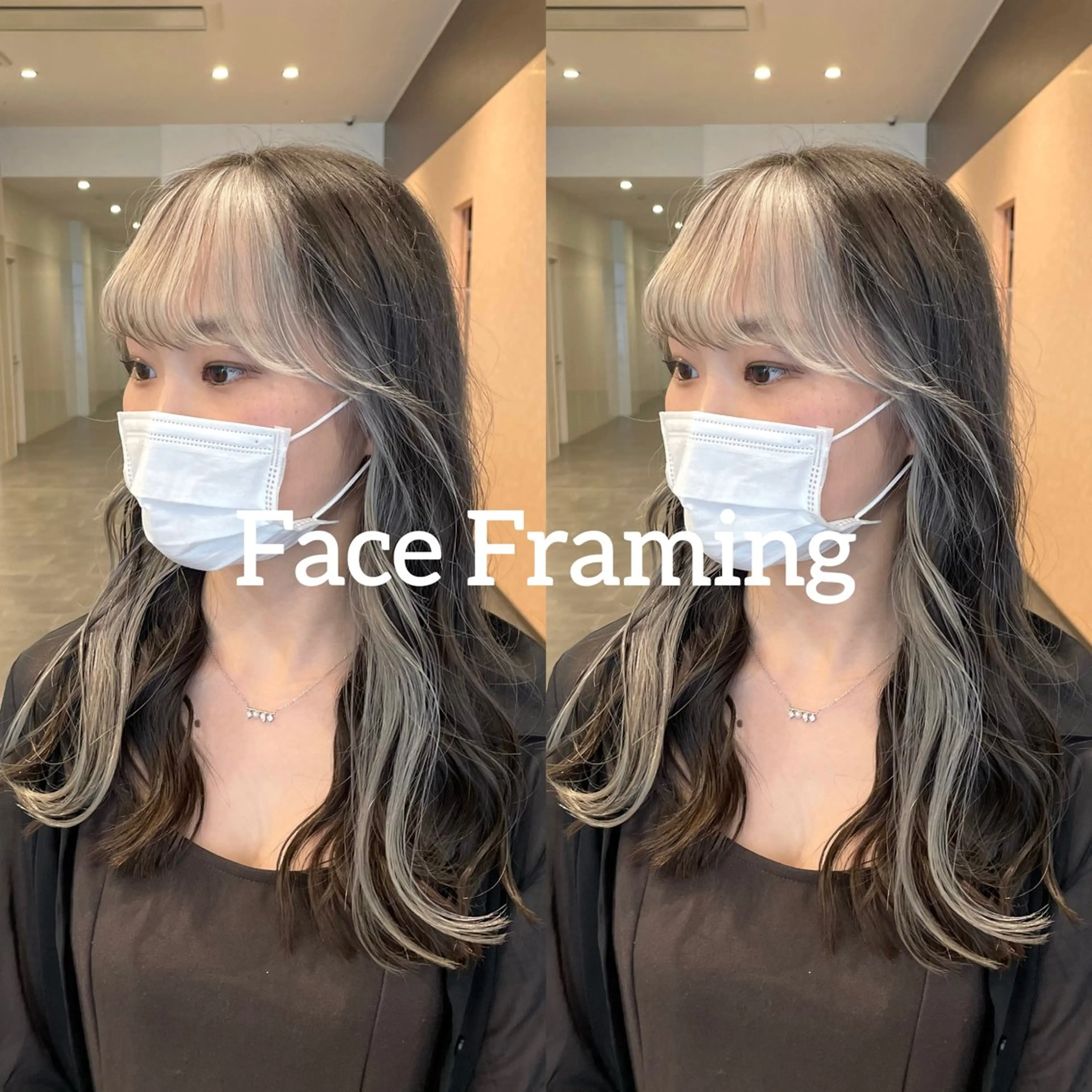 ミディアム カラー ミストバング La Blessグランサロン梅田店所属・梅田美容室/ブリーチ なし/レイヤーカットのヘアスタイル