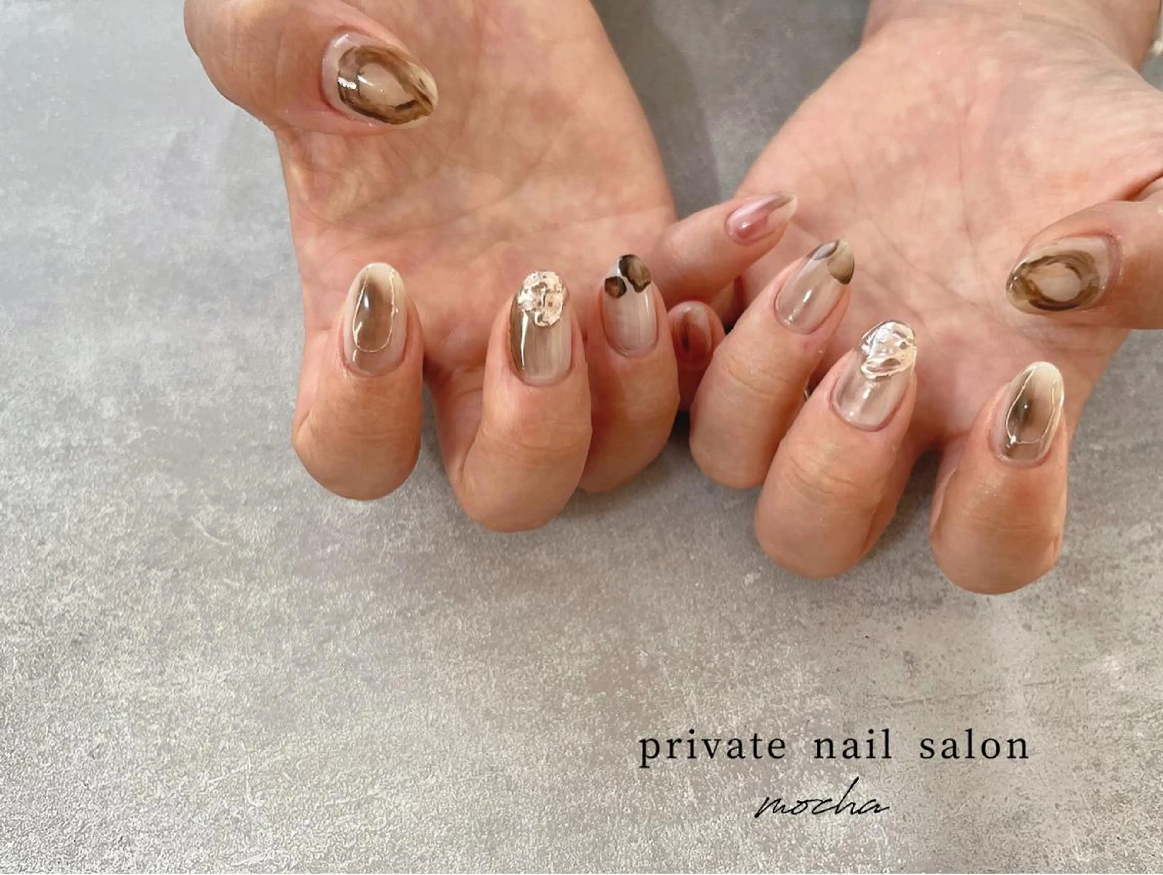 ネイル アートネイル カジュアル チークネイル フレンチネイル ジェルネイル mocha nailのネイルデザイン