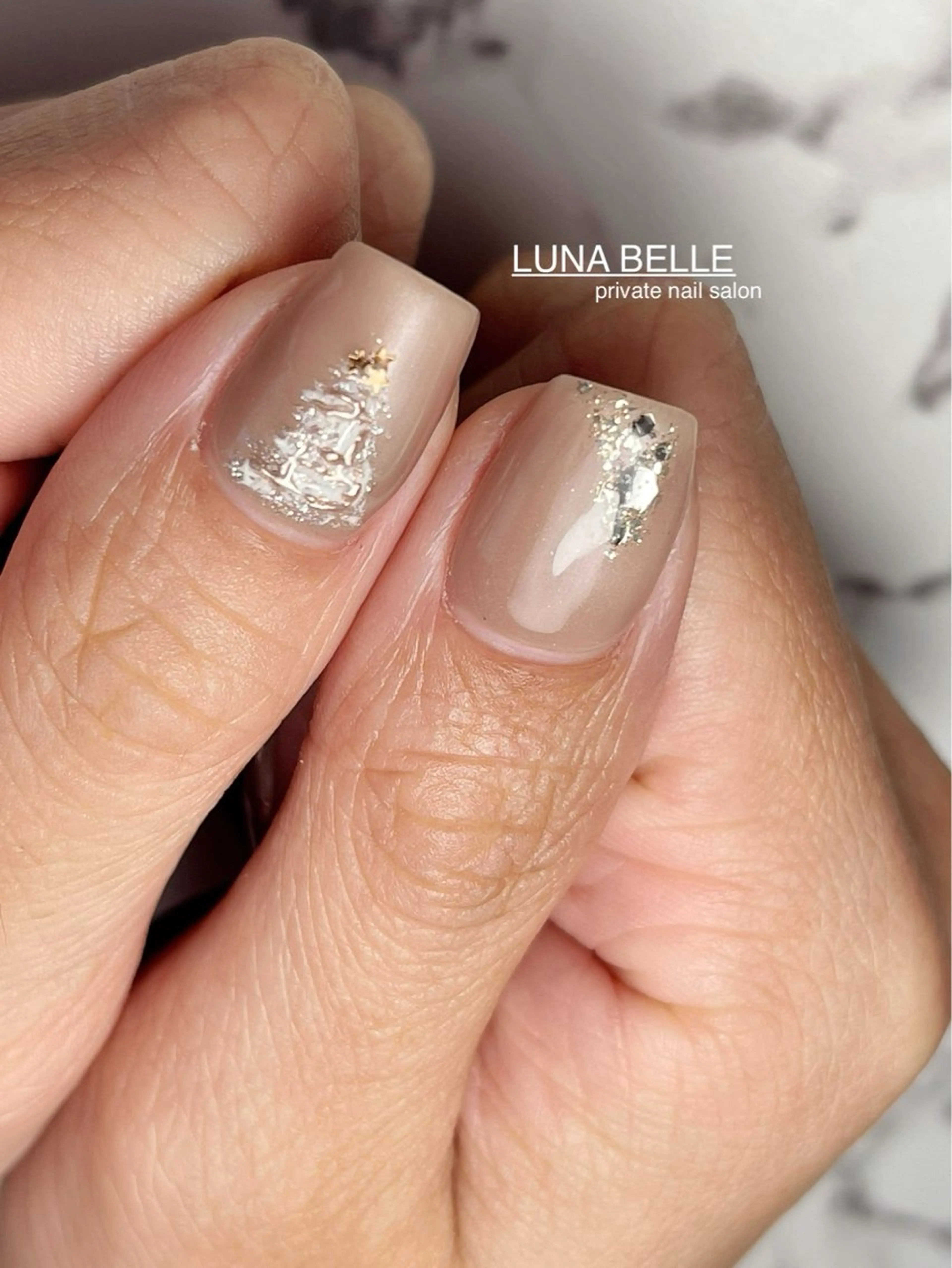 ネイル ボルドー ツイードネイル ハンドネイル LUNA BELLEのネイルデザイン