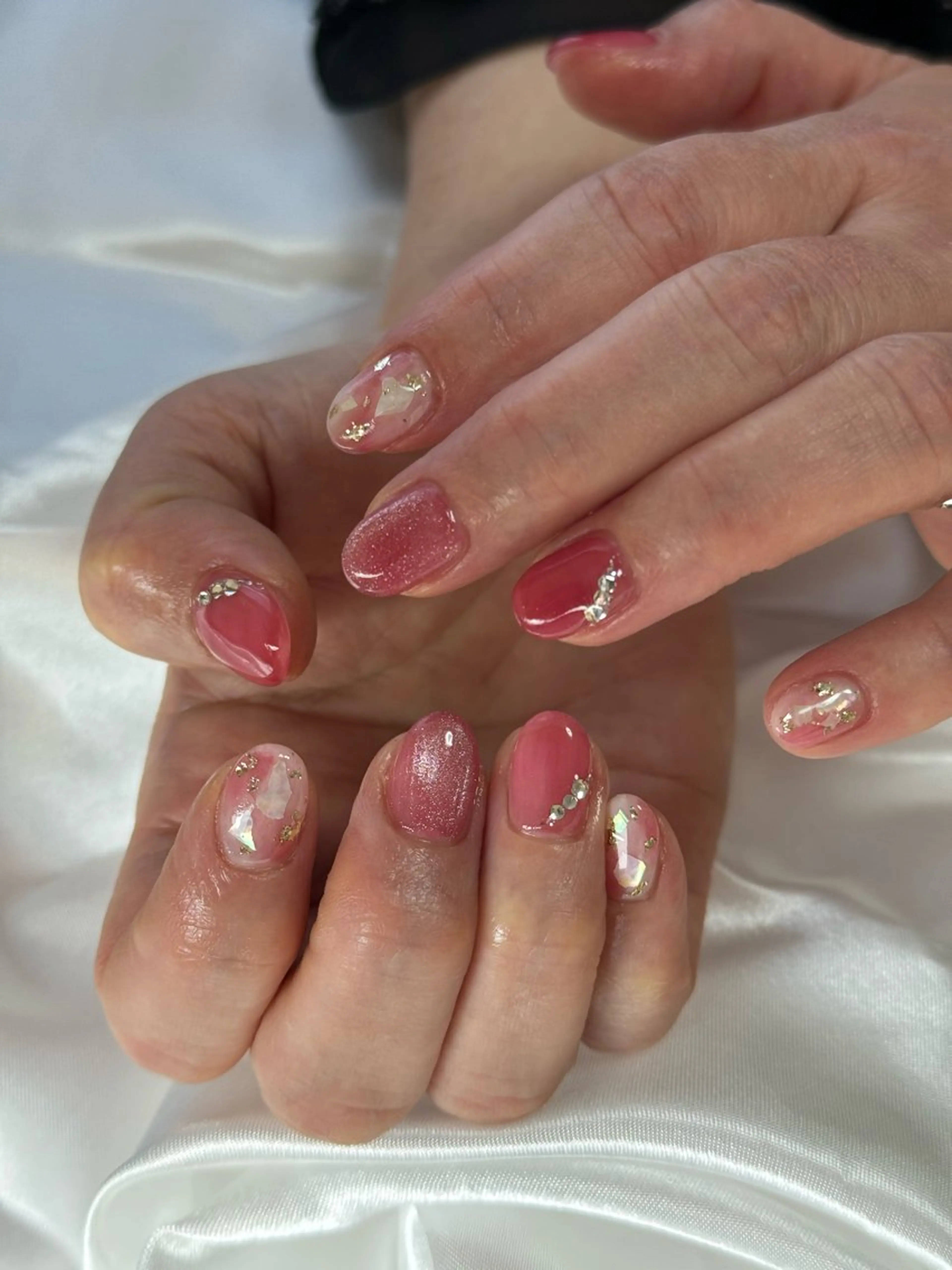ネイル 入学式 ジェルネイル 卒業式 持ち込み ニュアンスネイル ハンドネイル flowers nailのネイルデザイン