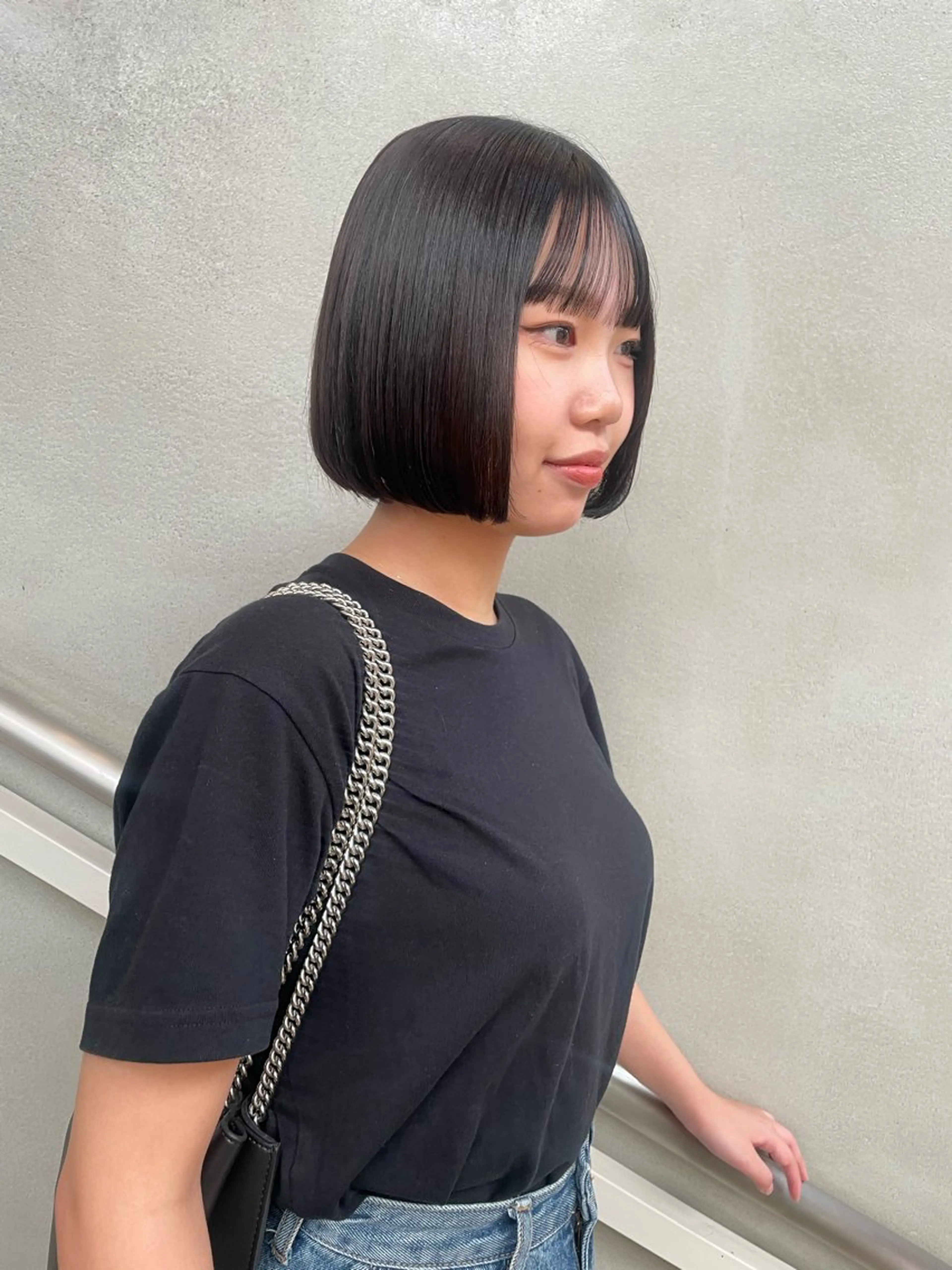 ミディアム カラー 縮毛矯正 佐藤 永夏のヘアスタイル