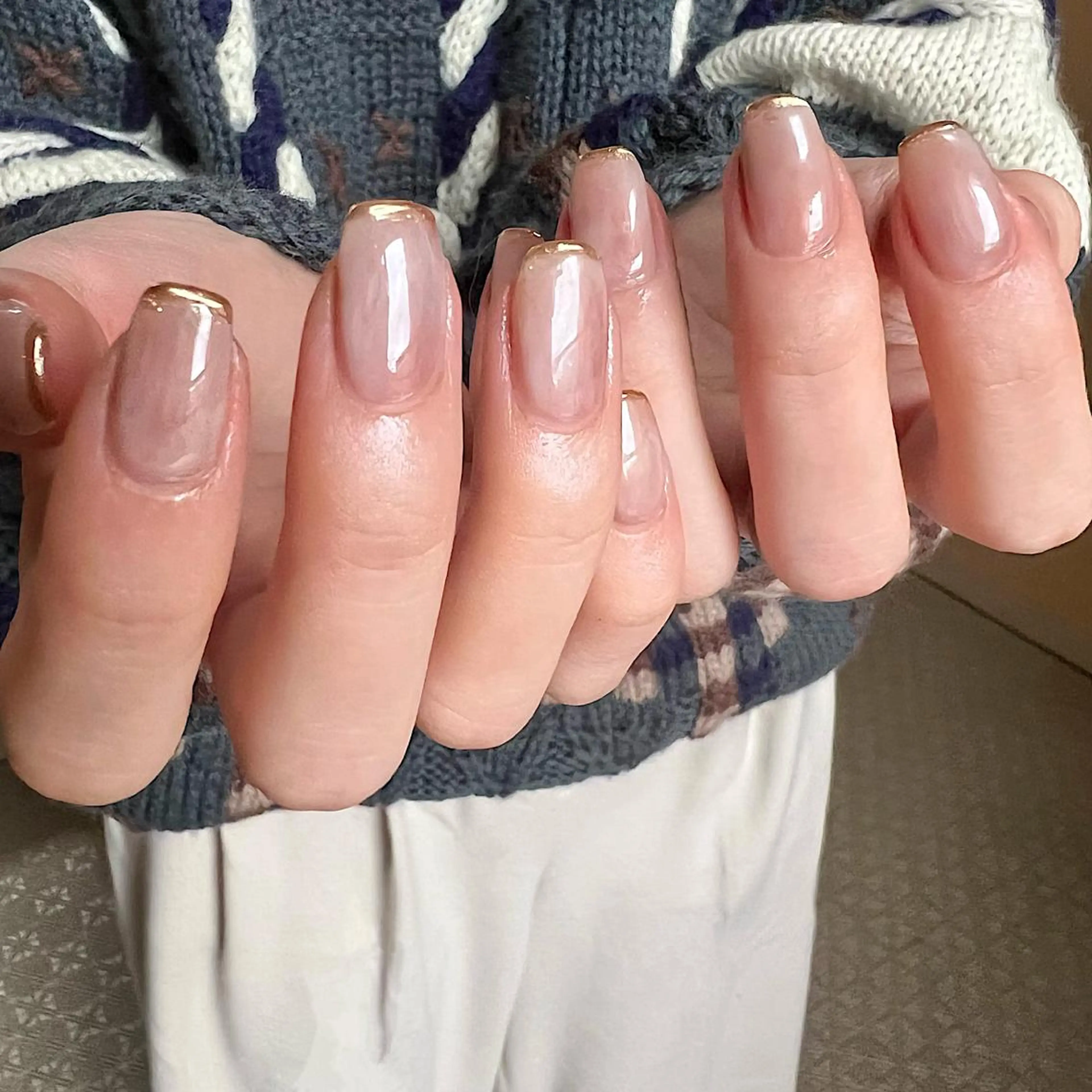 ネイル フレンチネイル ミラーネイル ハンドネイル naily_ YUNAのネイルデザイン