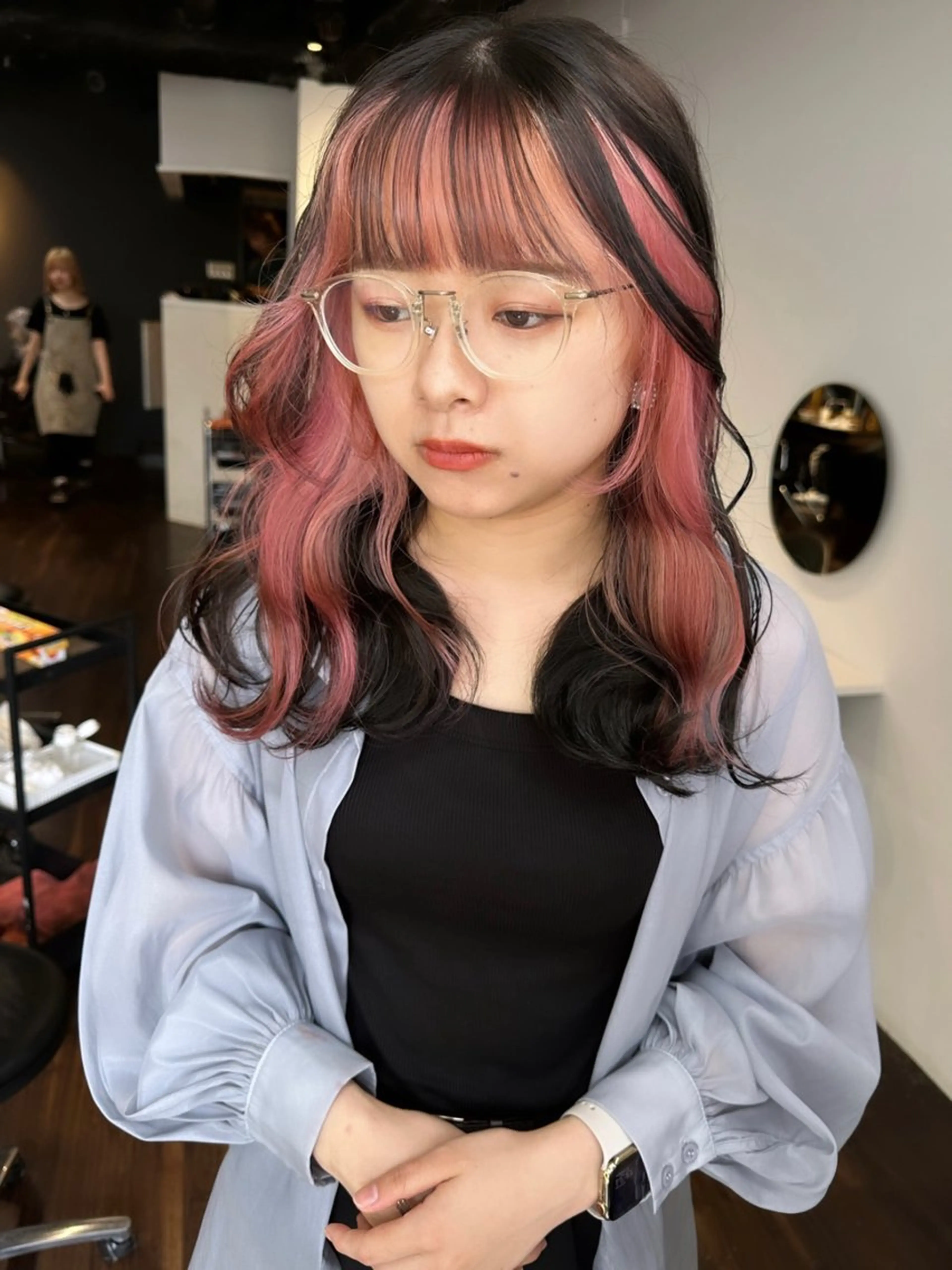 ロング カラー ヘアアレンジ ブリーチ ケアブリーチ ダブルカラー イヤリングカラー ハイトーンカラー 髪質改善/縮毛矯正 ダブルカラー/Youのヘアスタイル