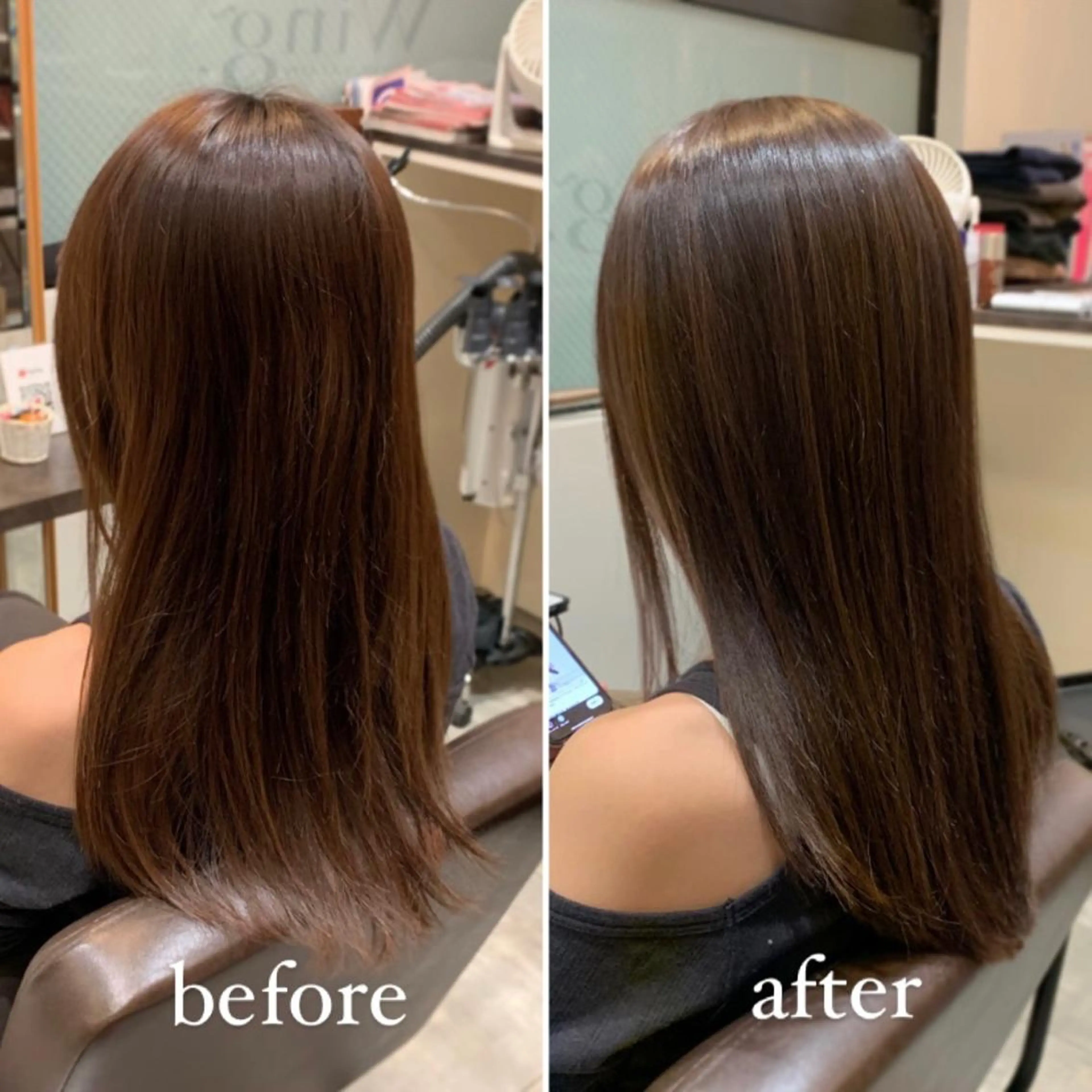 ロング カラー オリーブカラー カット ヘアカラー トリートメント 中村 研介のヘアスタイル