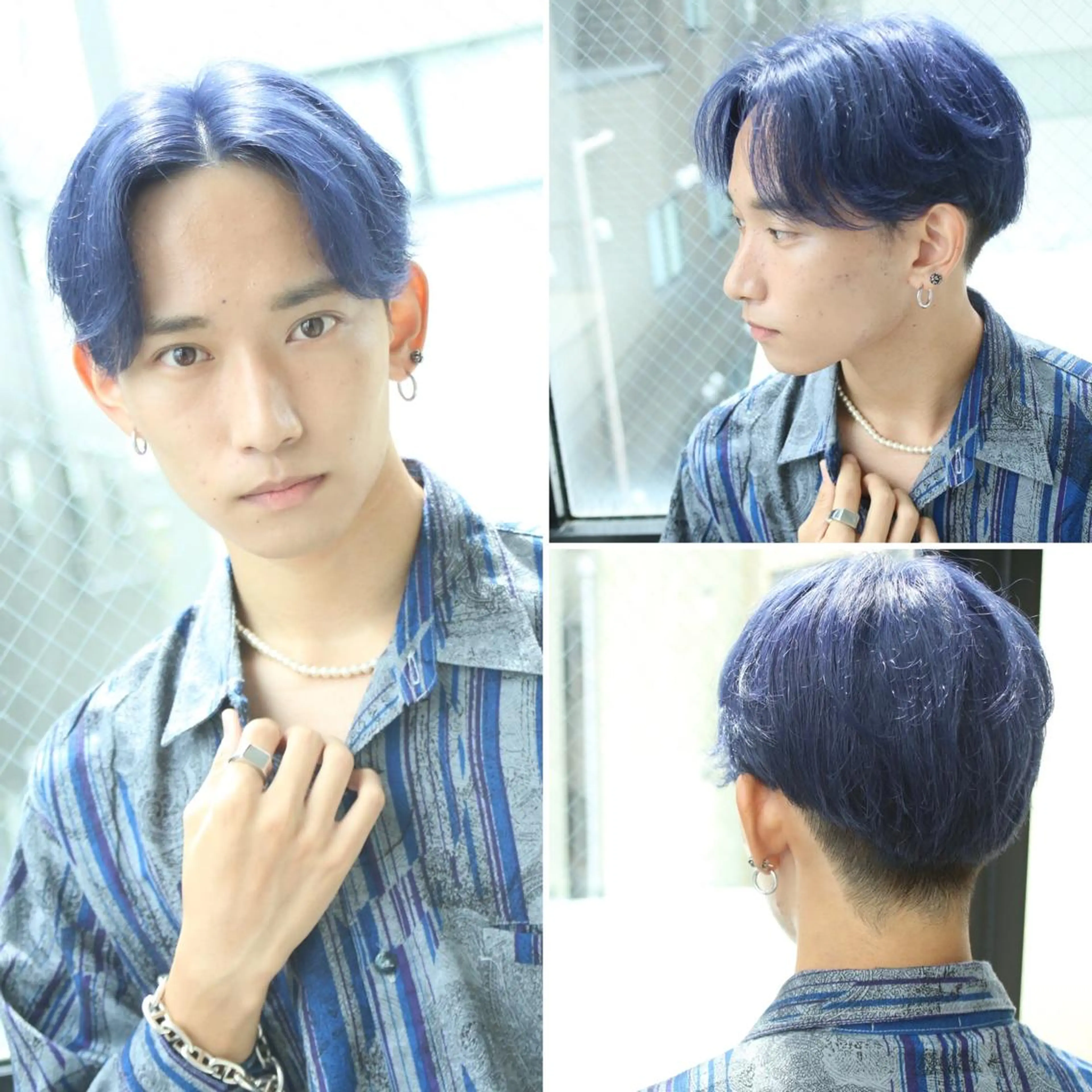 ショート カラー パーマ ヘアアレンジ メンズ アイブロウ アップバング メンズブリーチ センターパート ダウンパーマ フェードカット ヘアカラー トリートメント ヘアセット 【メンズヘアの匠】 タニのヘアスタイル
