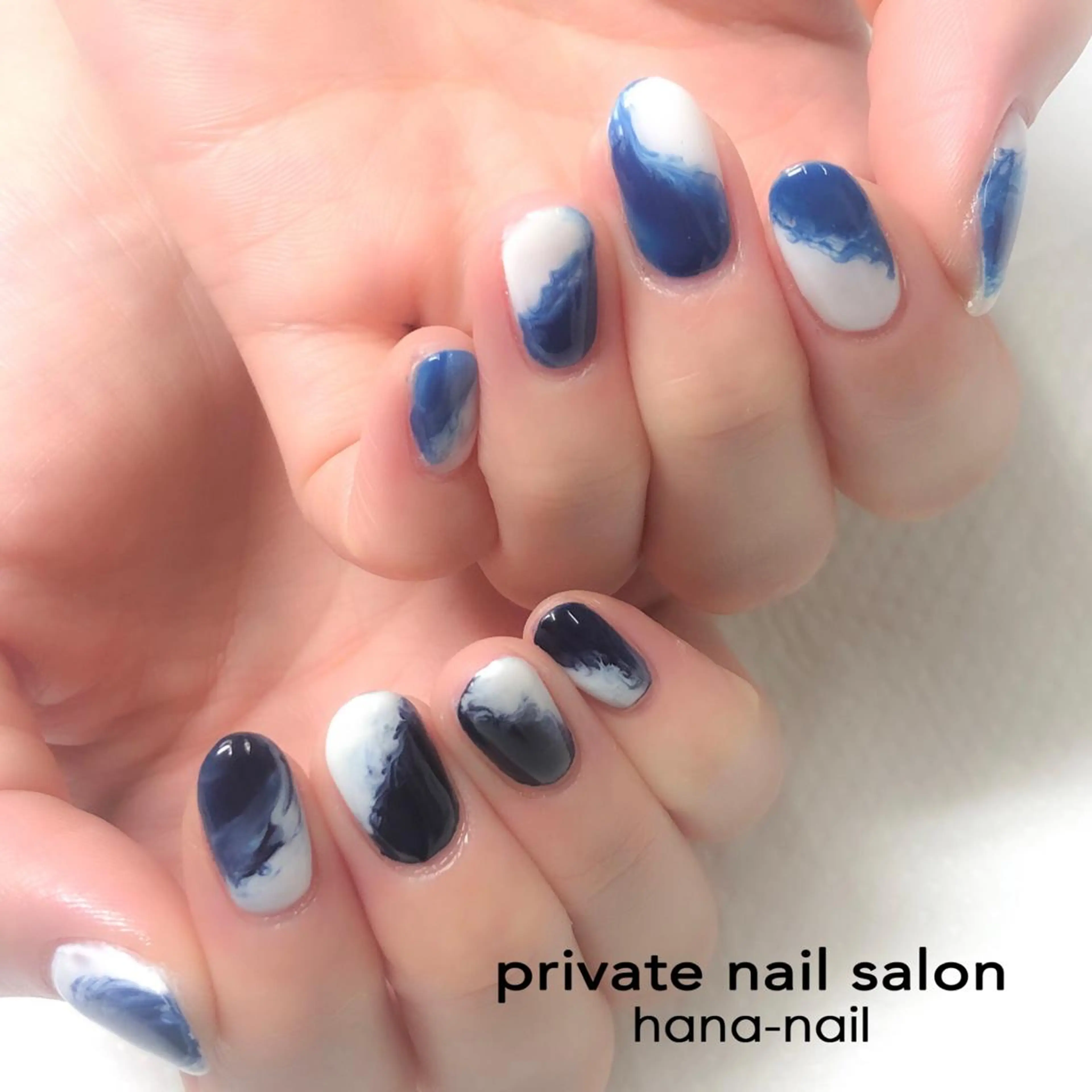 ネイル アートネイル ネイビー HANA-NAILハナネイル福山所属・Kao hana-nailのネイルデザイン