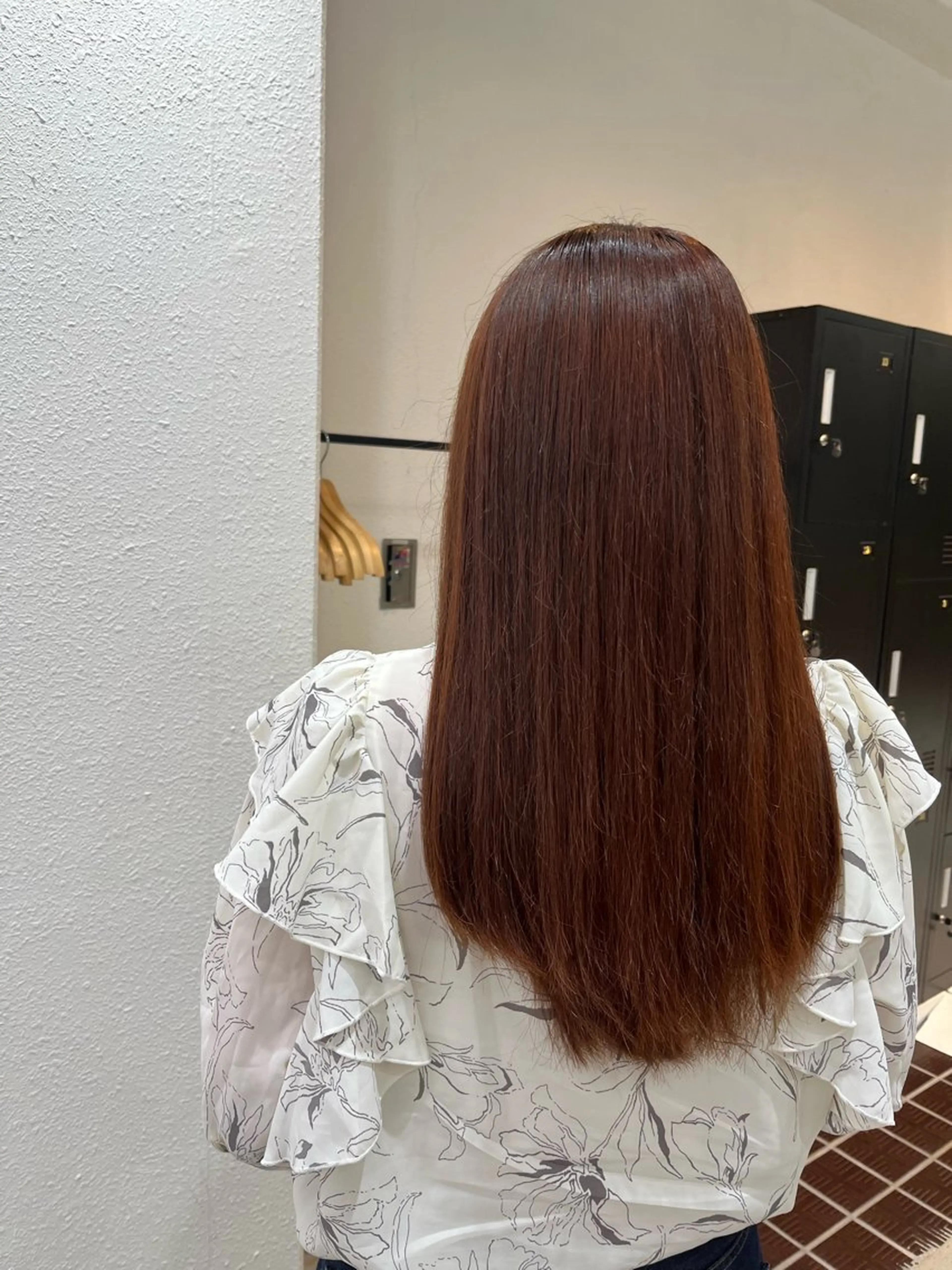 ロング オレンジブラウン ヘアカラー 🎀透明艶カラー🎀 大橋美優🎀のヘアスタイル