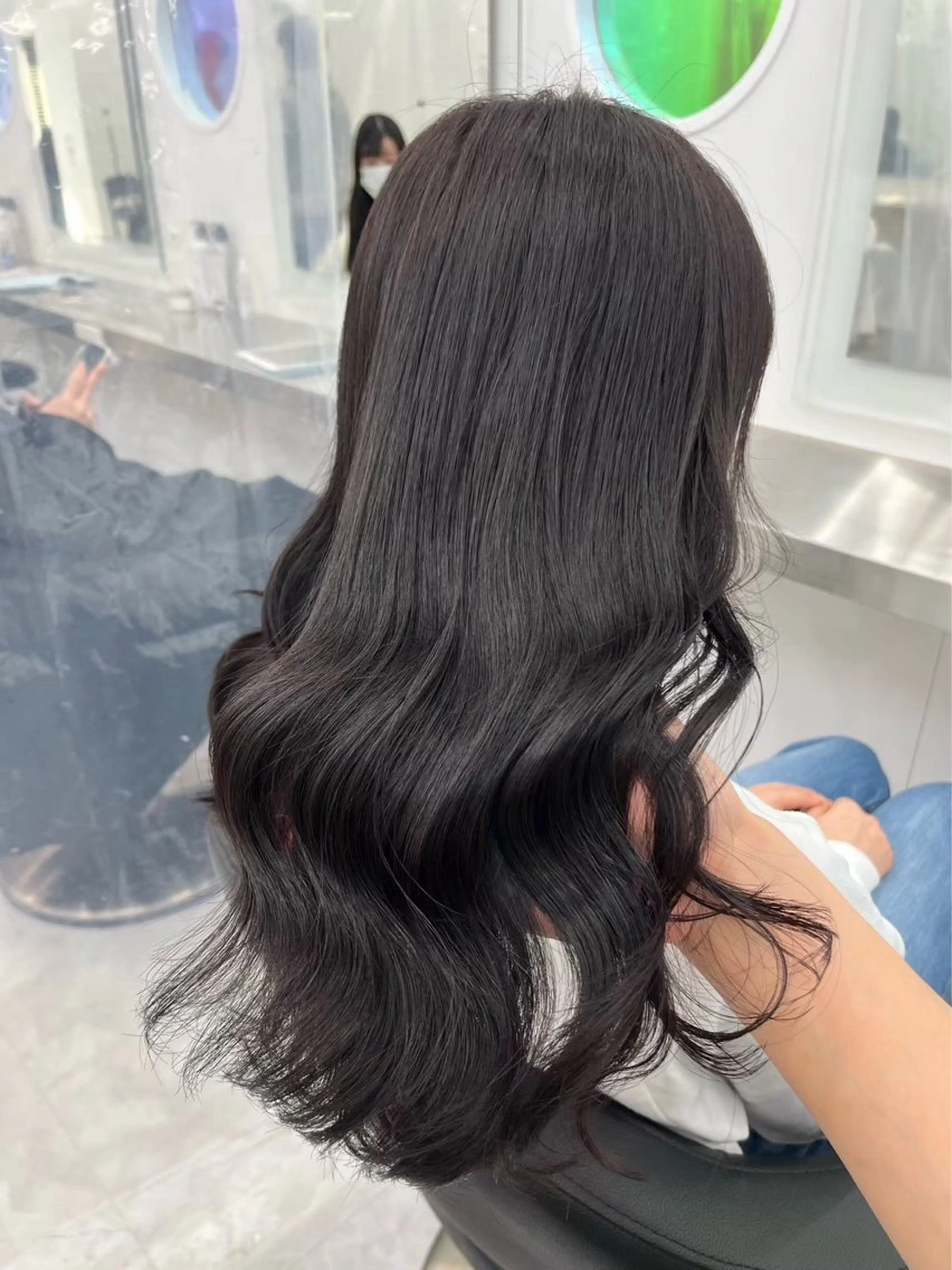 セミロング カラー ヘアアレンジ カット ヘアカラー トリートメント ヘッドスパ ヘアセット 透明感ラベンダー💗 SHOのヘアスタイル