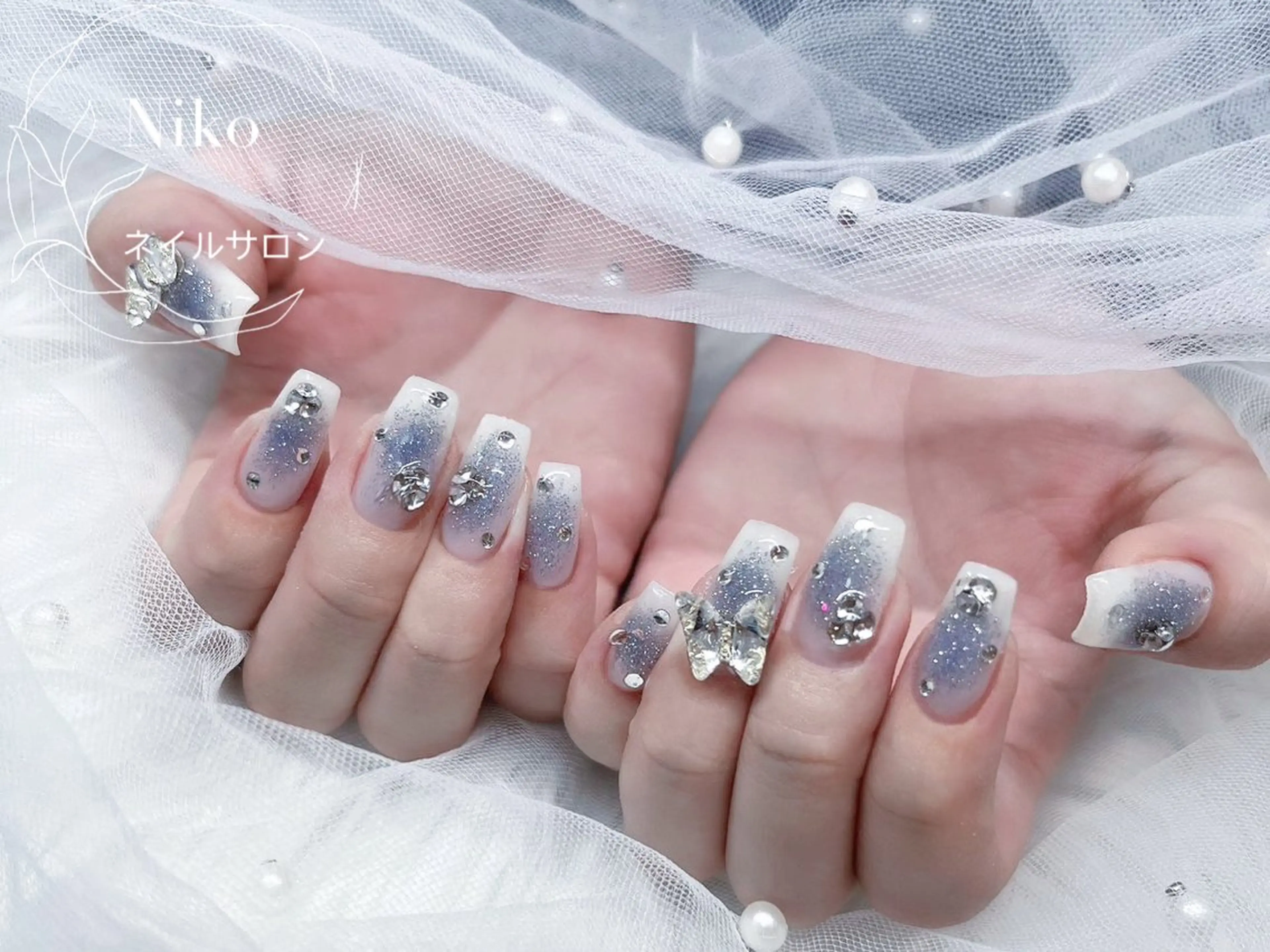 ネイル 長さ出し フットネイル フレンチネイル ジェルネイル 韓国ネイル Niko nailサロンのネイルデザイン
