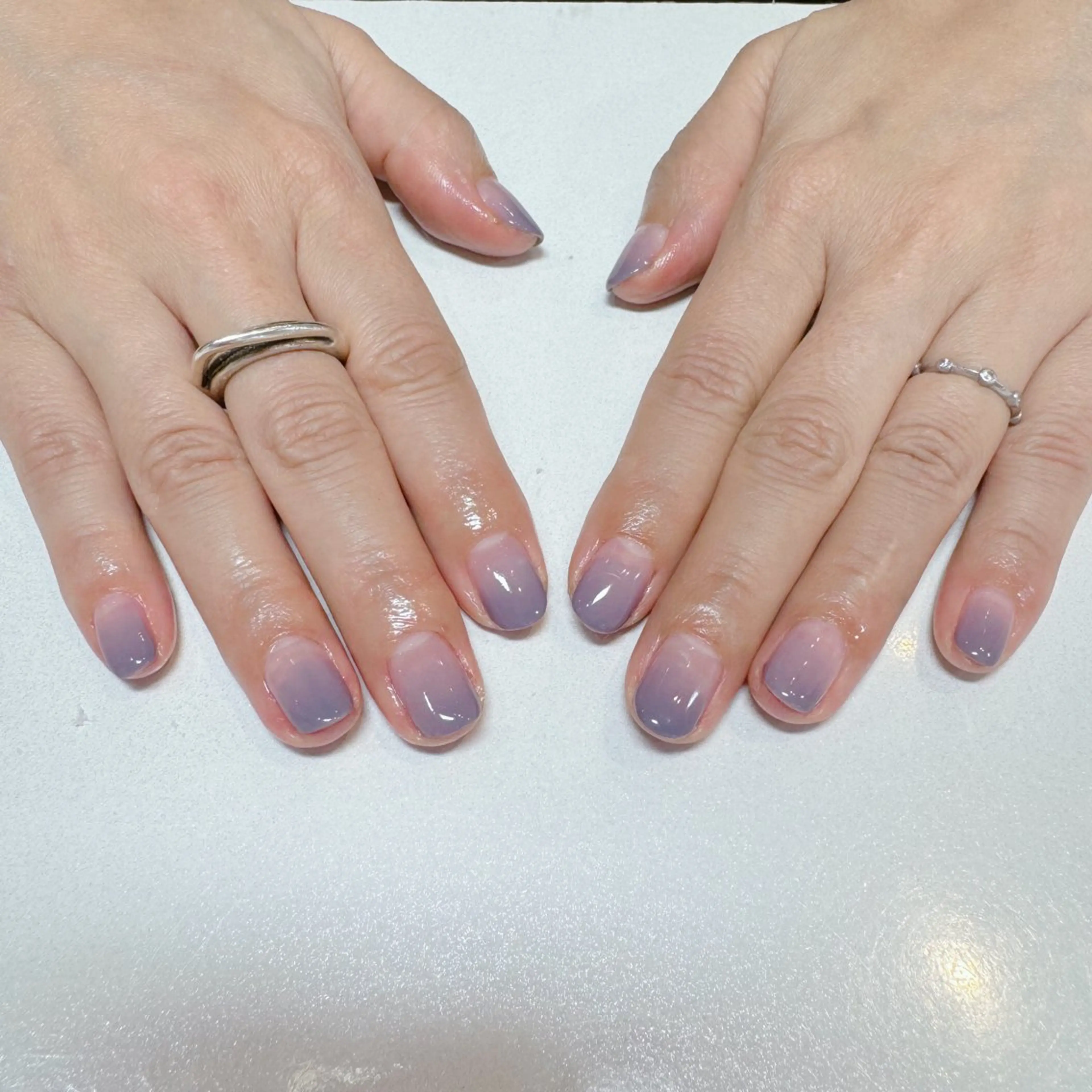 ネイル グラデーション パープル mieux nail aireiのネイルデザイン