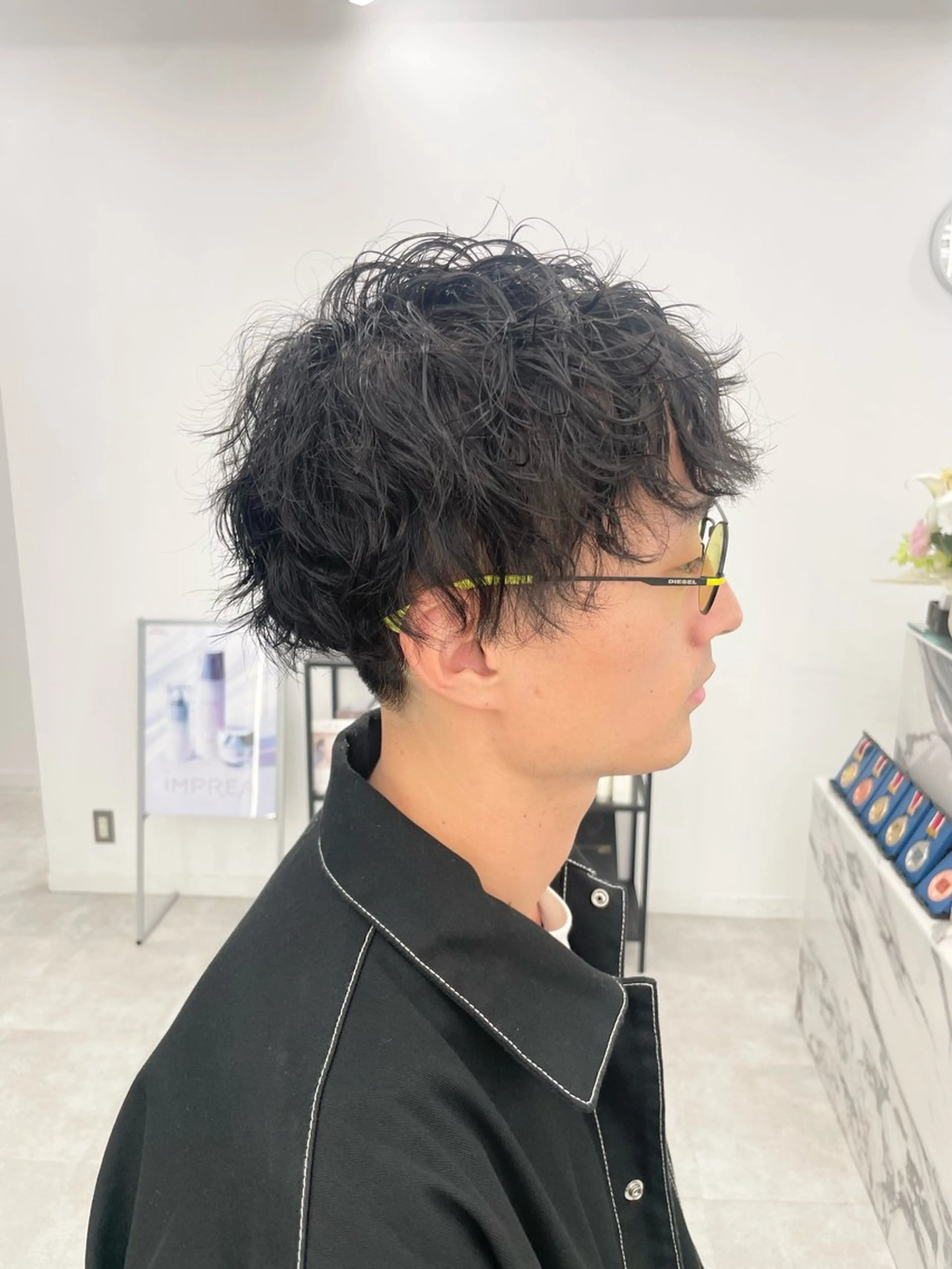 ショート パーマ ヘアアレンジ メンズ メンズパーマ ツイストスパイラルパーマ スパイラルパーマ 【Brown】おじま のぞみのヘアスタイル