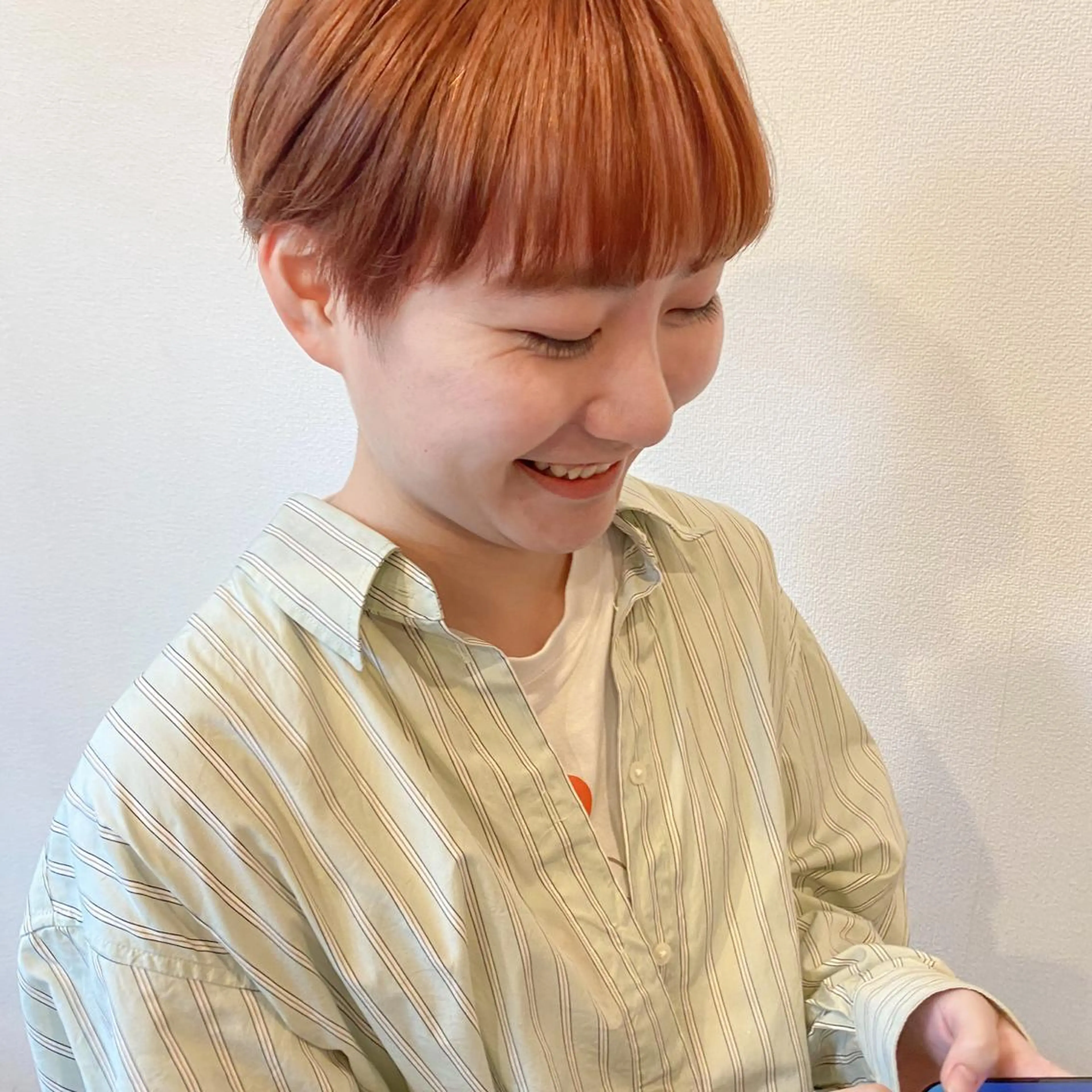 ショート カラー オレンジ GIRL所属・ダメージレスサロン✨ kayo🌱のヘアスタイル