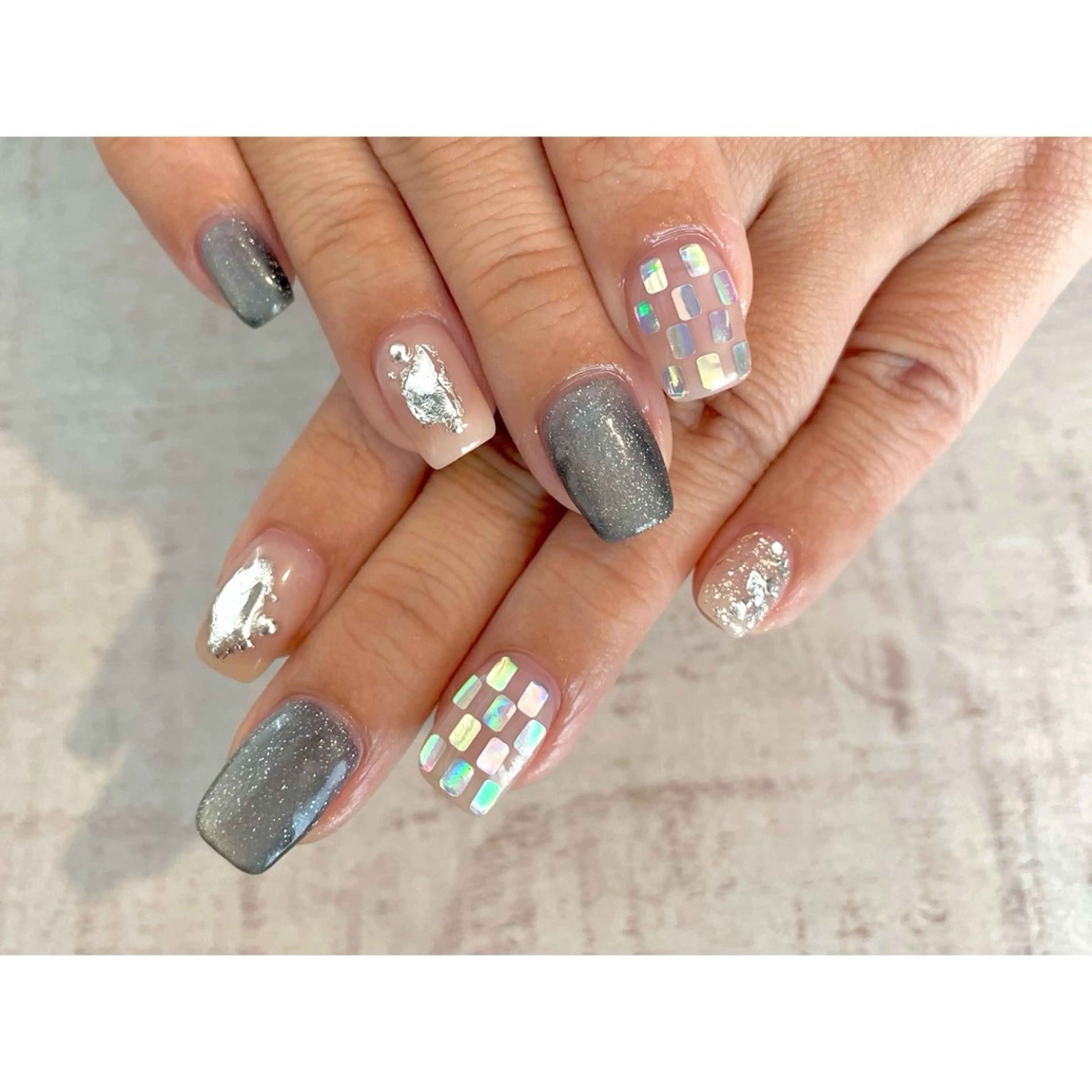 ネイル ハンドネイル 𖡼 yumenoのネイルデザイン