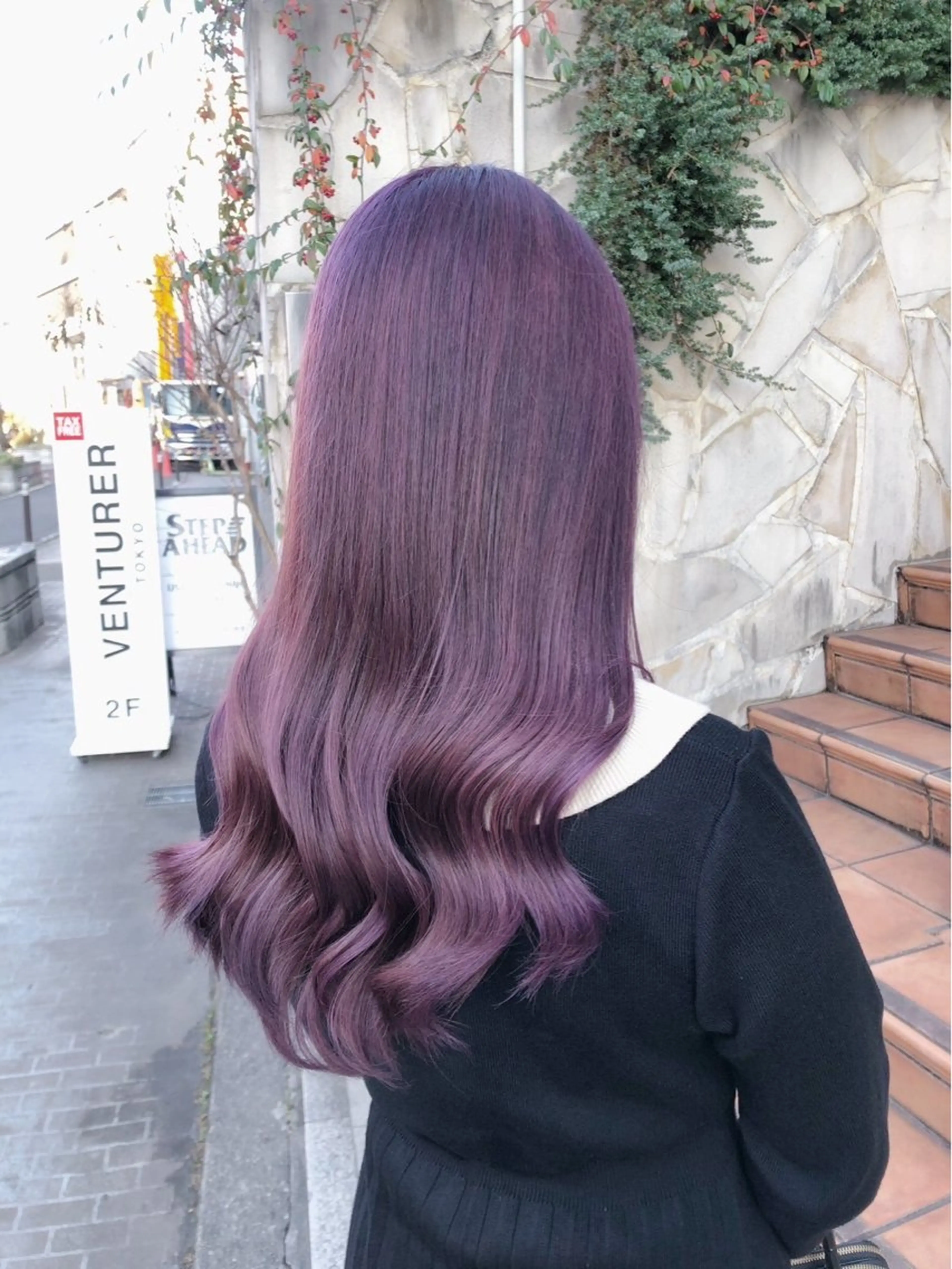 ロング カラー ブリーチ ラベンダーカラー ヘアカラー 💎色落ち綺麗に白肌 ラベンダー💎りんのヘアスタイル
