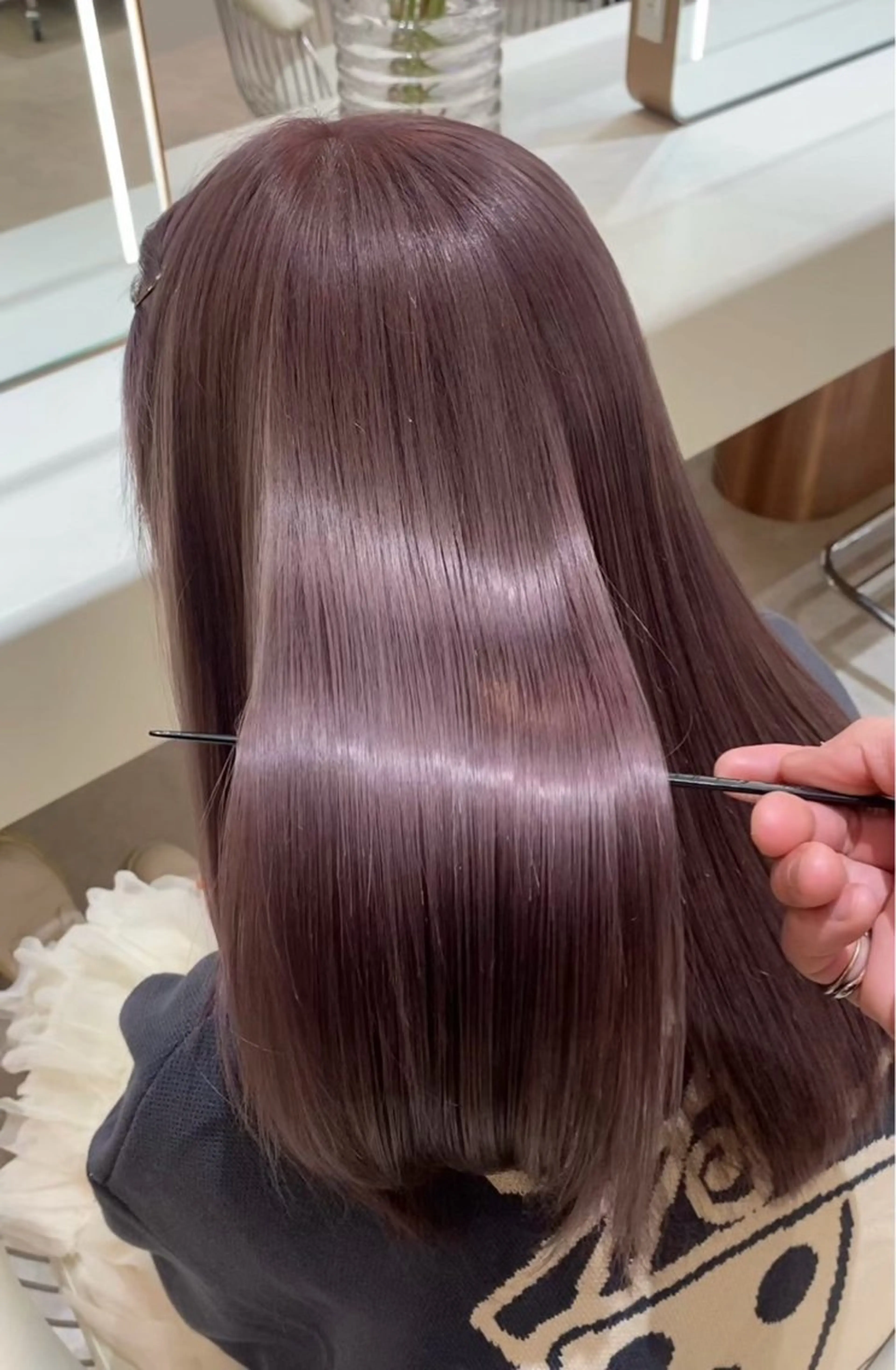 セミロング ボブ 顔まわりレイヤー 顔周りカット ハッシュカット 髪質改善 driP. by HAVANA原宿所属・原宿/韓国/髪質改善 /レイヤー/ボブのヘアスタイル