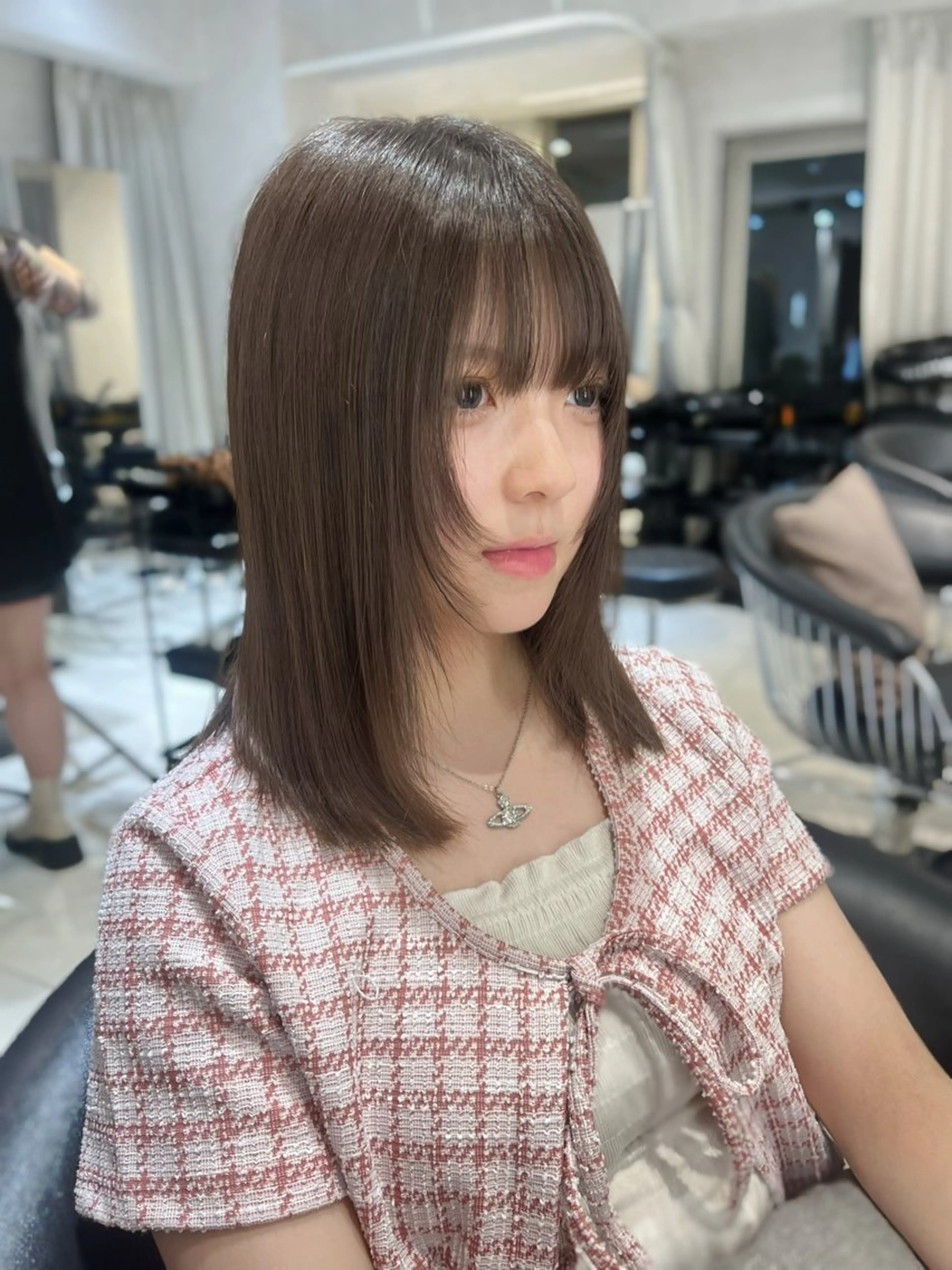 ロング 韓国メンズ特化 ダウン・毛流れパーマのヘアスタイル