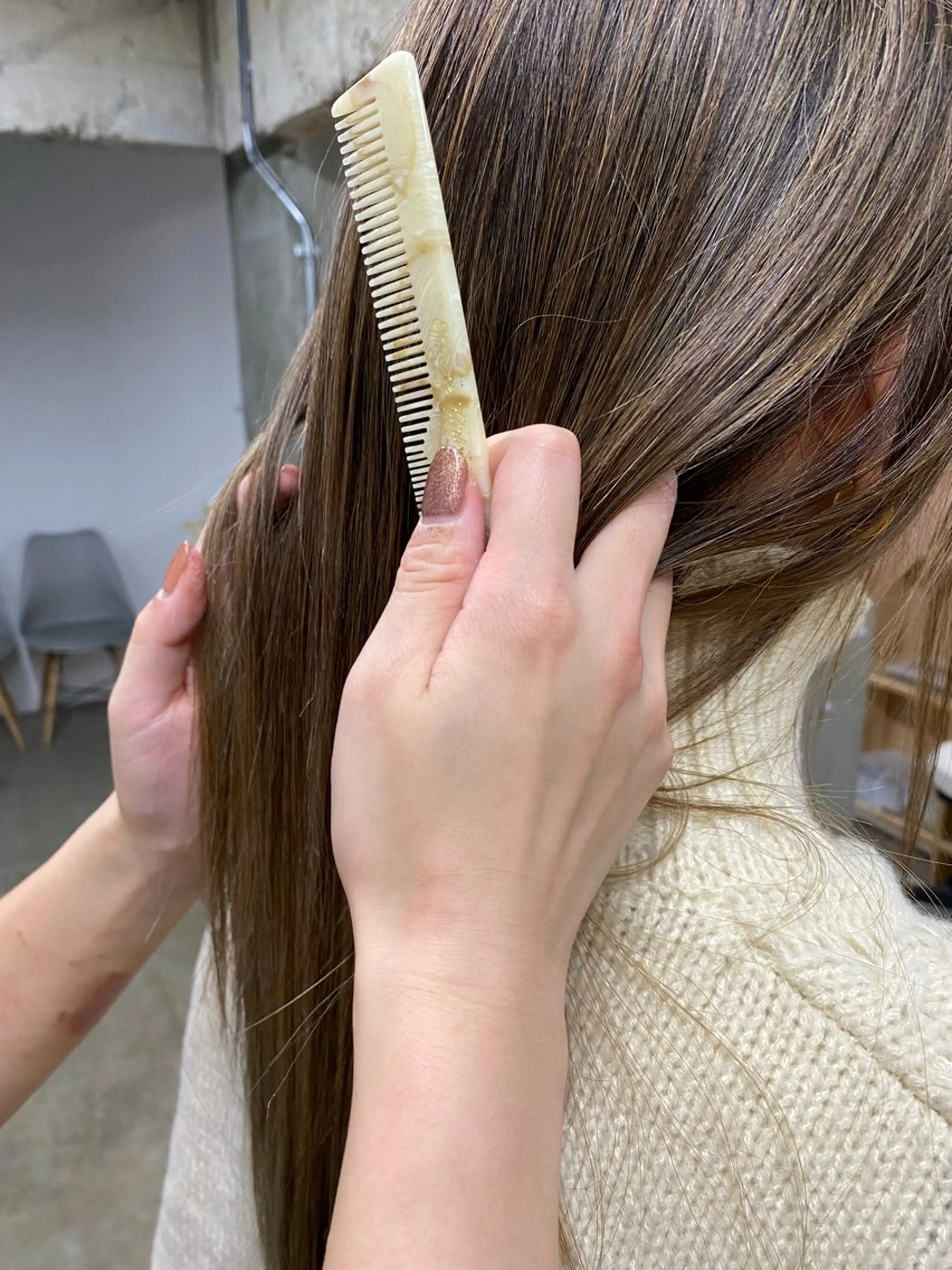 カラー ベージュカラー ハイライトカラー シミズ アスカのヘアスタイル