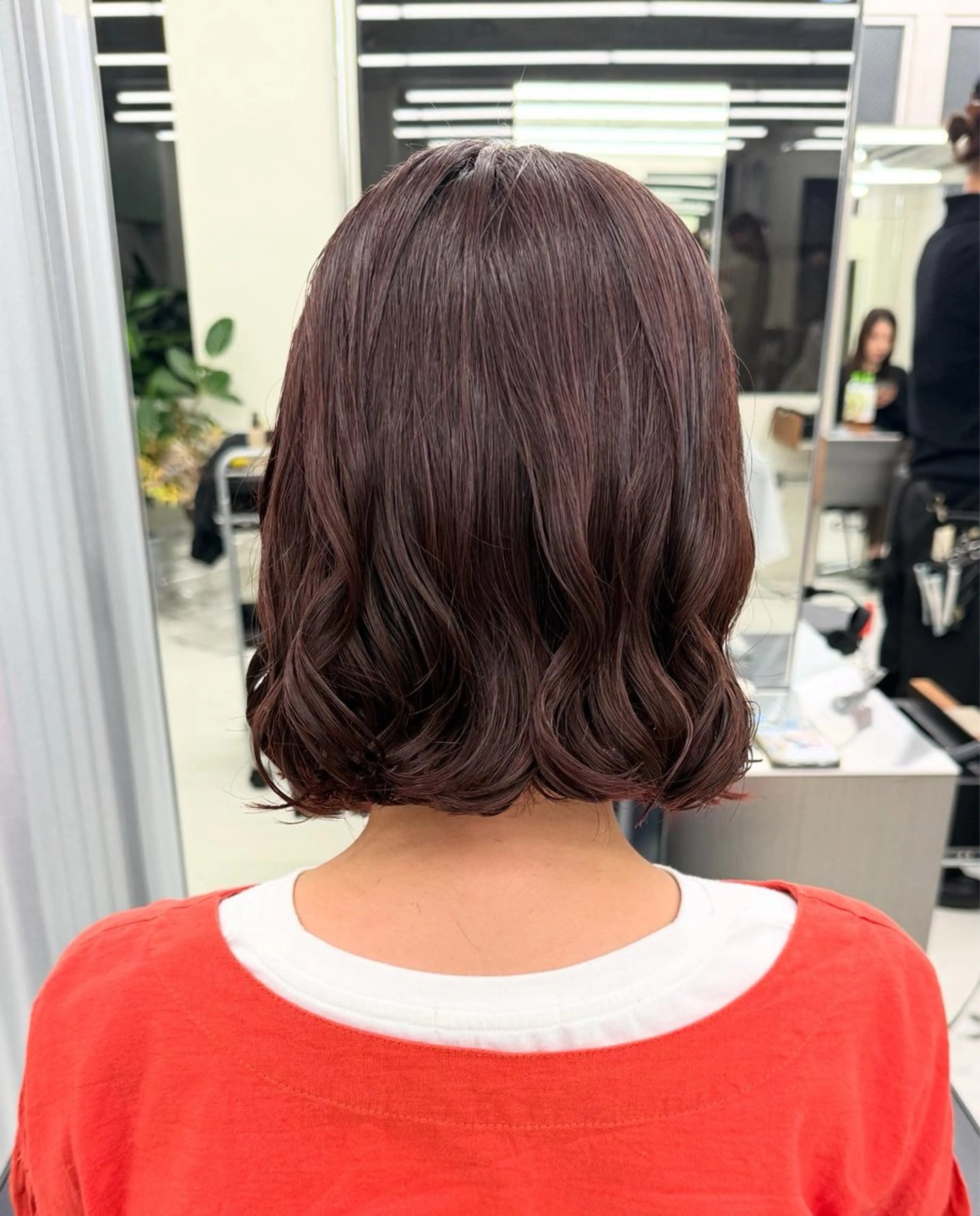 ミディアム カラー パーマ カット パーマ 表参道/ 透明感 colorのヘアスタイル