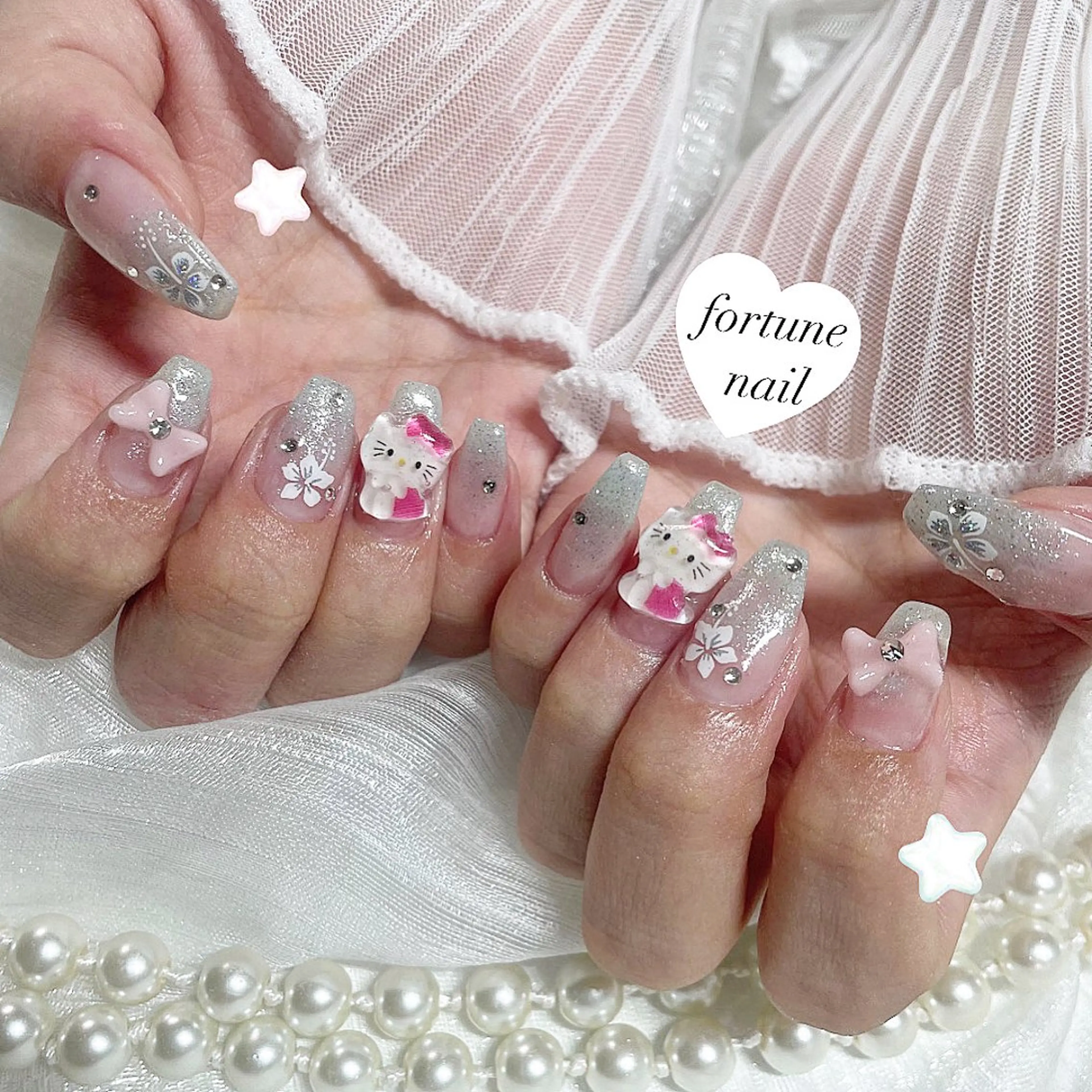 ネイル ガーリー ワンホンネイル 💎saori 💎のネイルデザイン