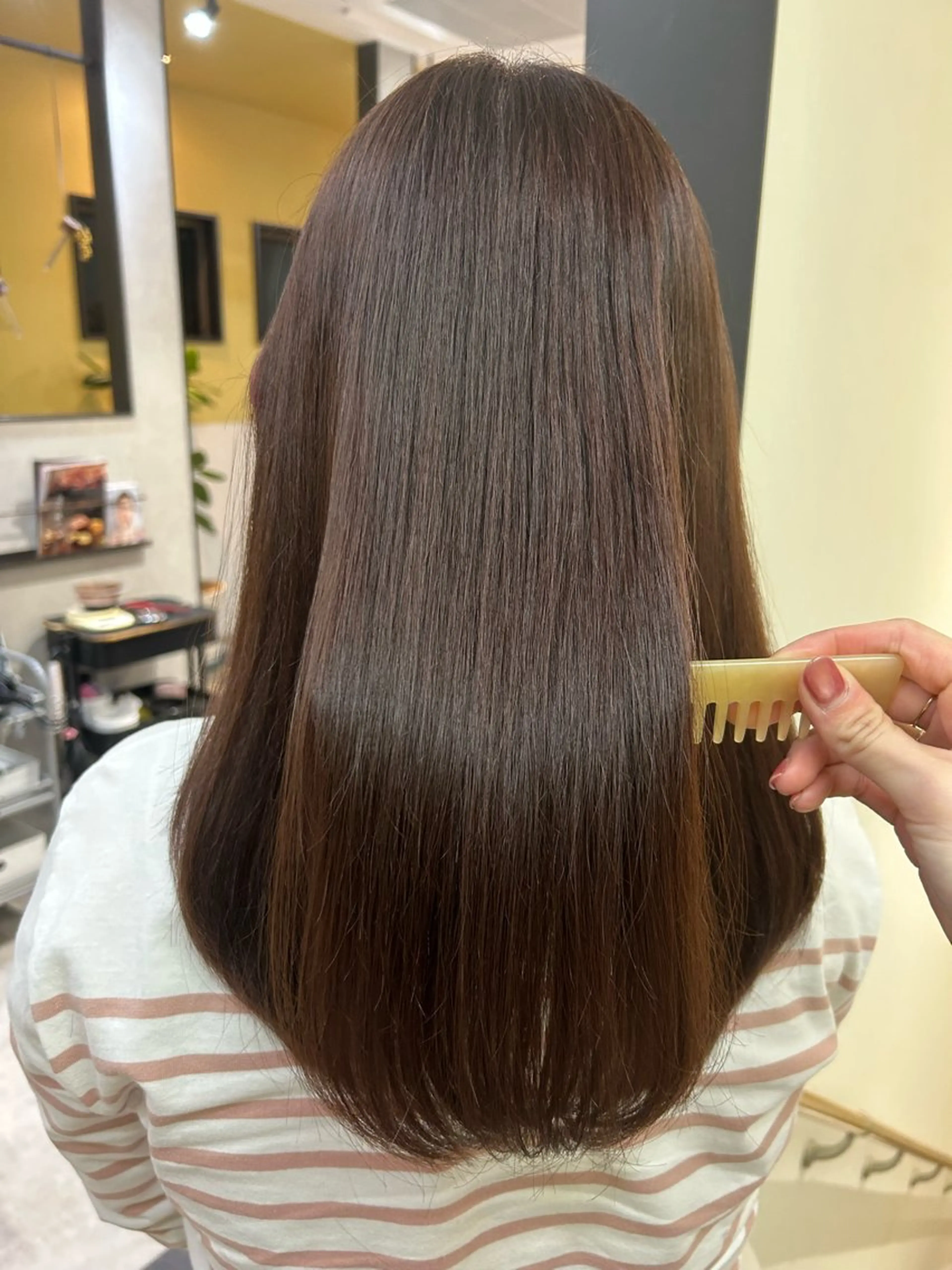 ロング カラー ブラウンカラー ピンクカラー ピンクブラウン カット ヘアカラー トリートメント hub hair レイヤー/透明感のヘアスタイル