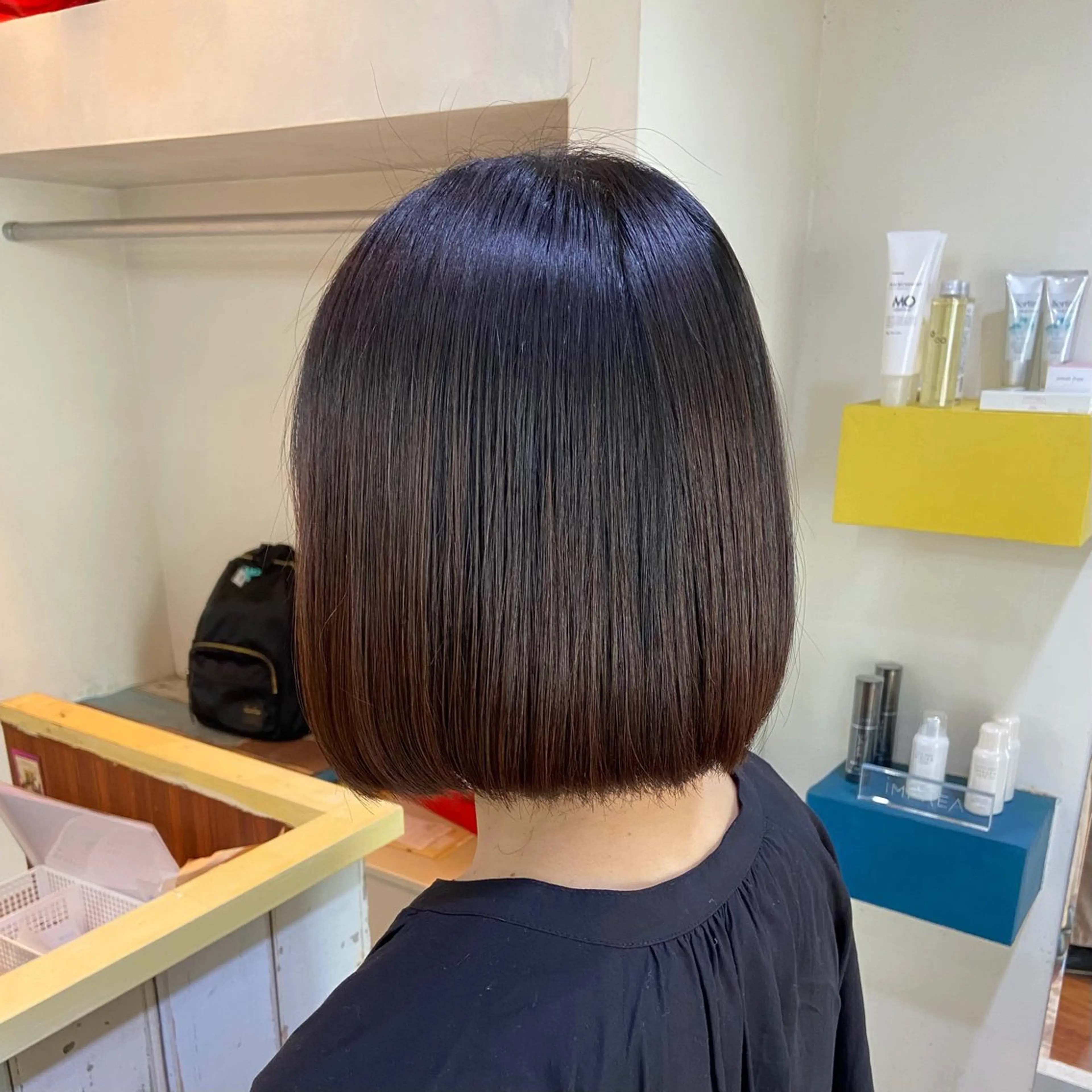 ミディアム カラー ブラウンカラー ダークブラウン ボブ 髪質改善 トリートメント カット ヘアカラー トリートメント 髪質改善/ストレート /透明感/西川奈穂のヘアスタイル