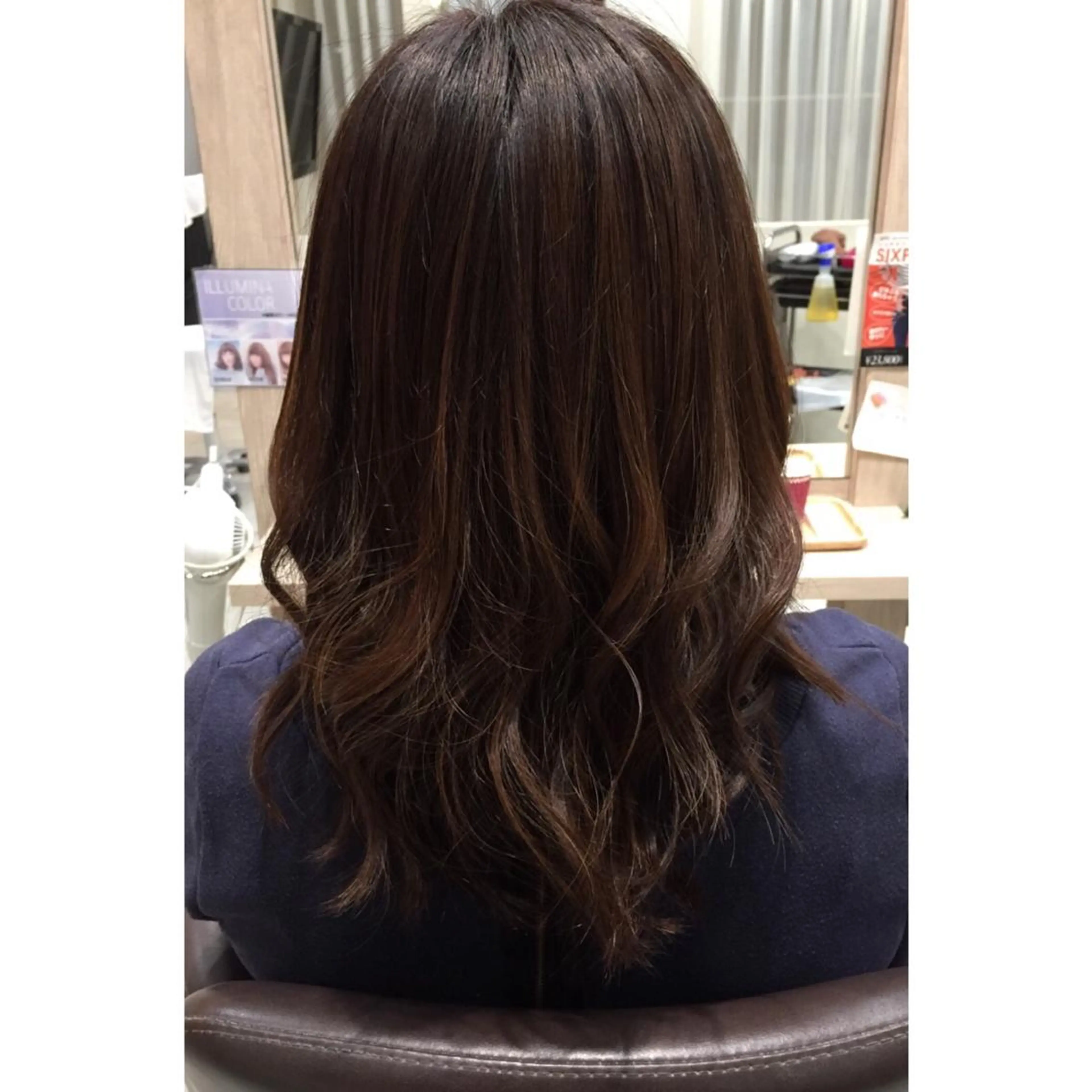 セミロング カラー ヘアアレンジ ブラウンカラー ココアブラウン 福壽 優奈のヘアスタイル