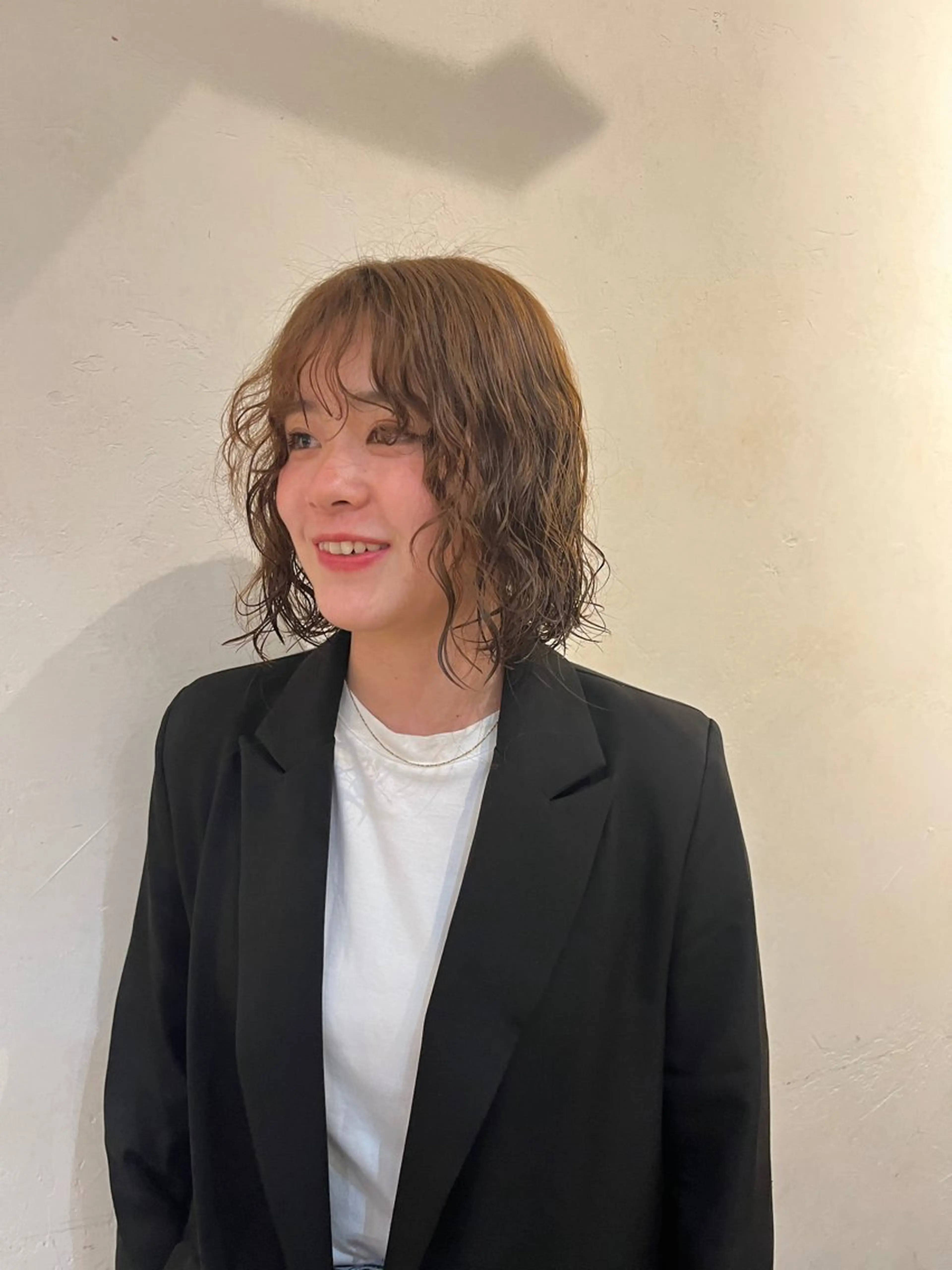 ミディアム パーマ ミディアムパーマ ボブ 橘 ゆきののヘアスタイル