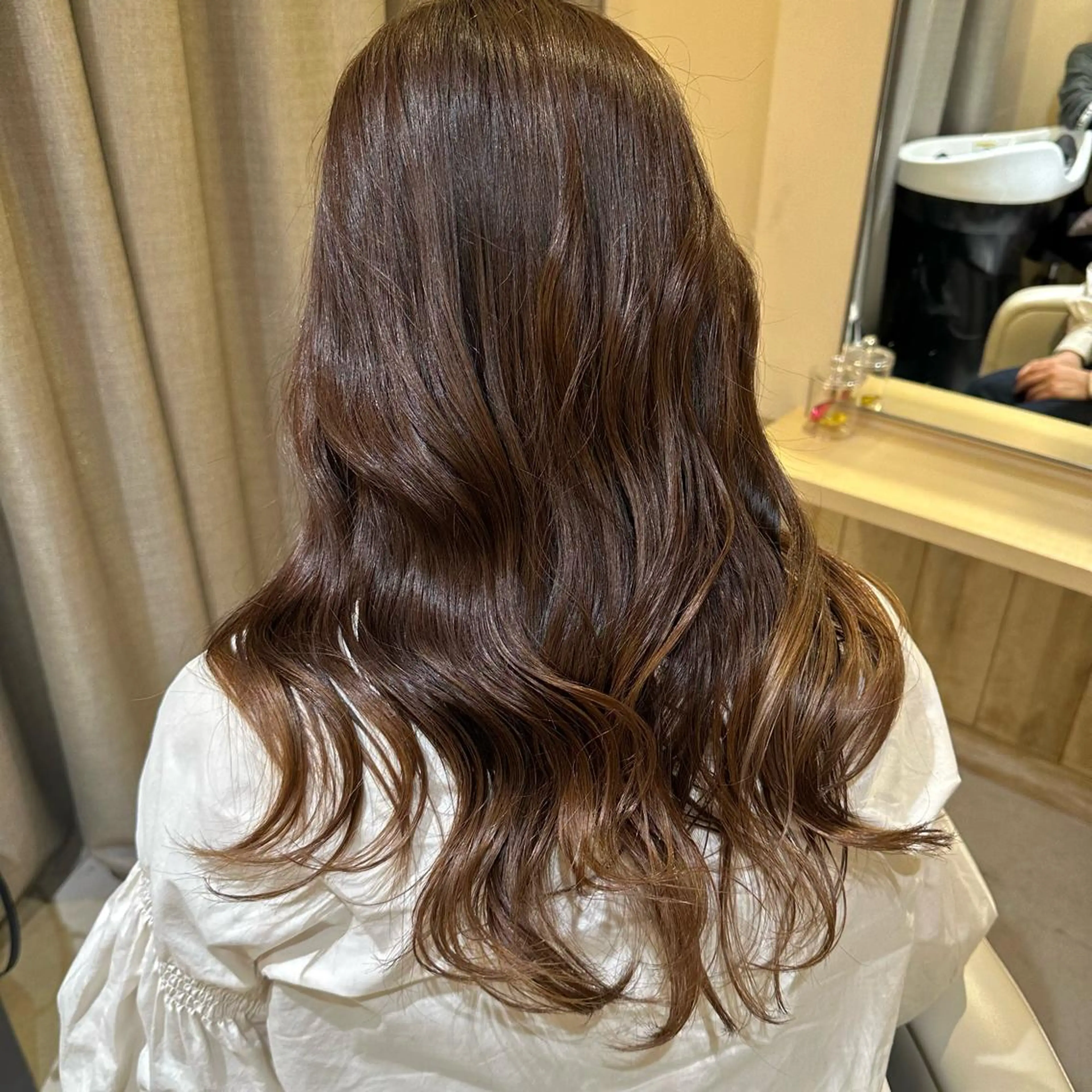 ロング カラー パーマ ヘアアレンジ メンズ キッズ ネイル マツエク・マツパ アイブロウ 顔周りcut/ 艶ワンカラー♥ちさきのヘアスタイル