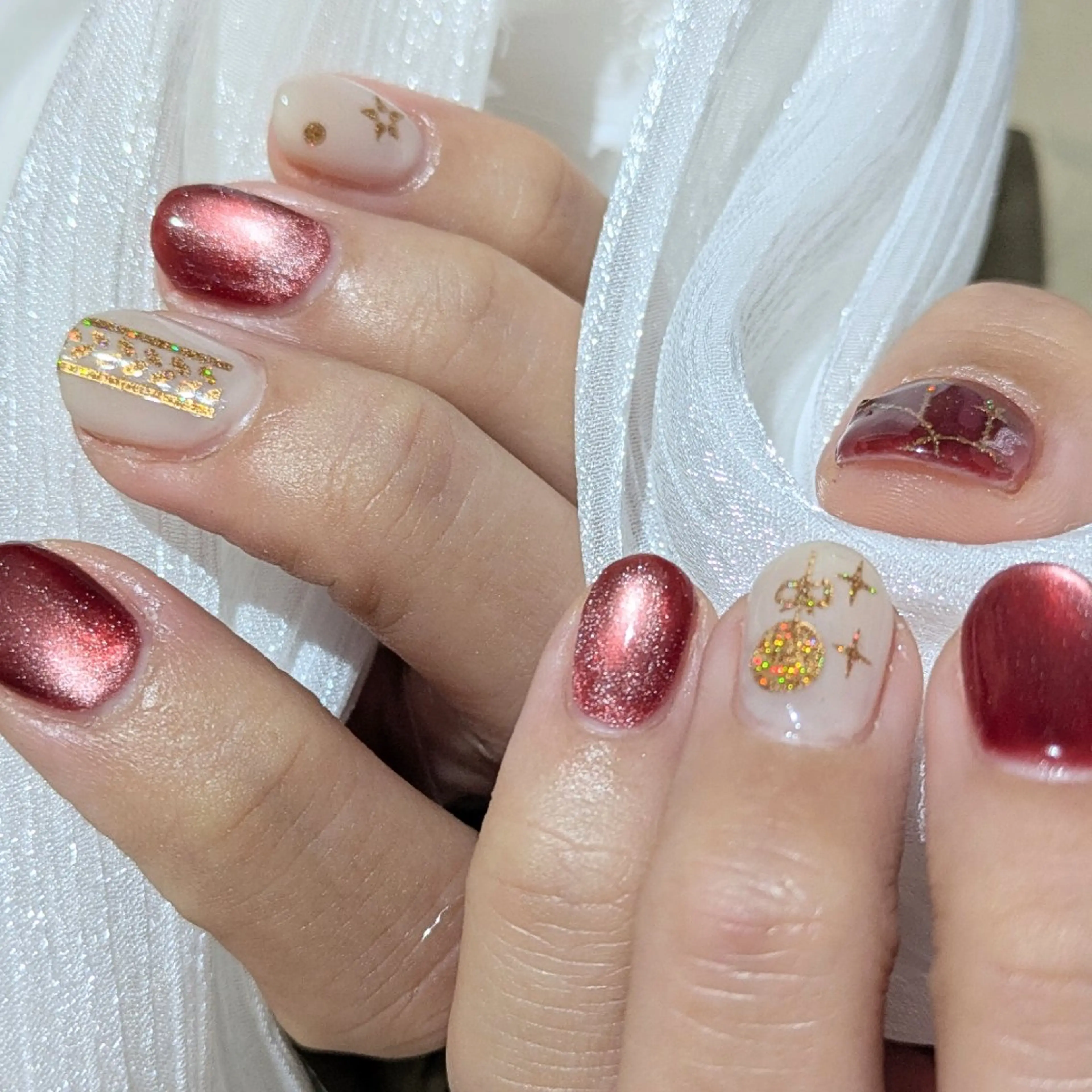 ネイル マグネットネイル 冬ネイル クリスマス as.nail あやのネイルデザイン